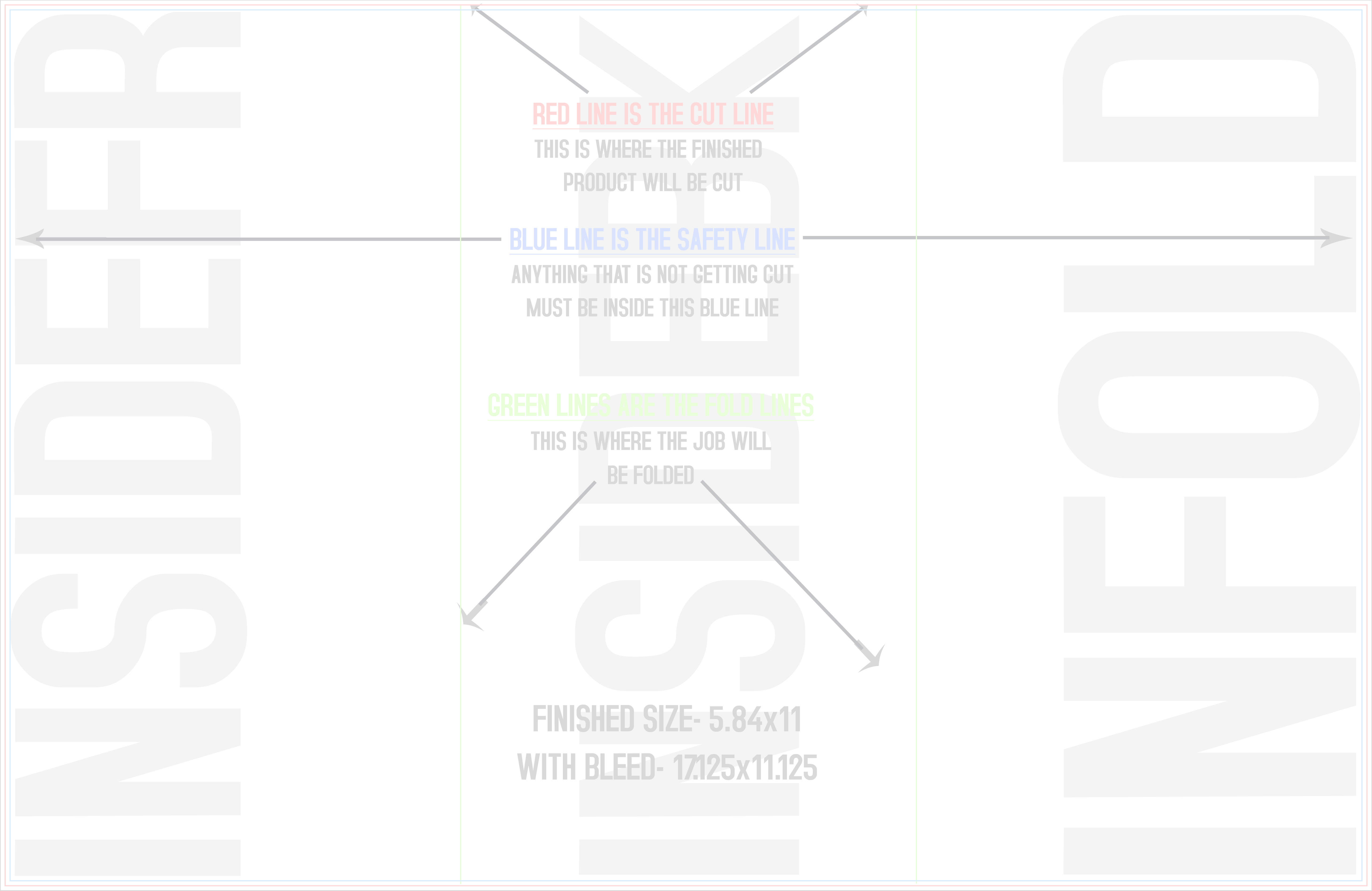Flyers and Brochures 11" x 17" Tri Fold Back/Inside (Horizontal) template