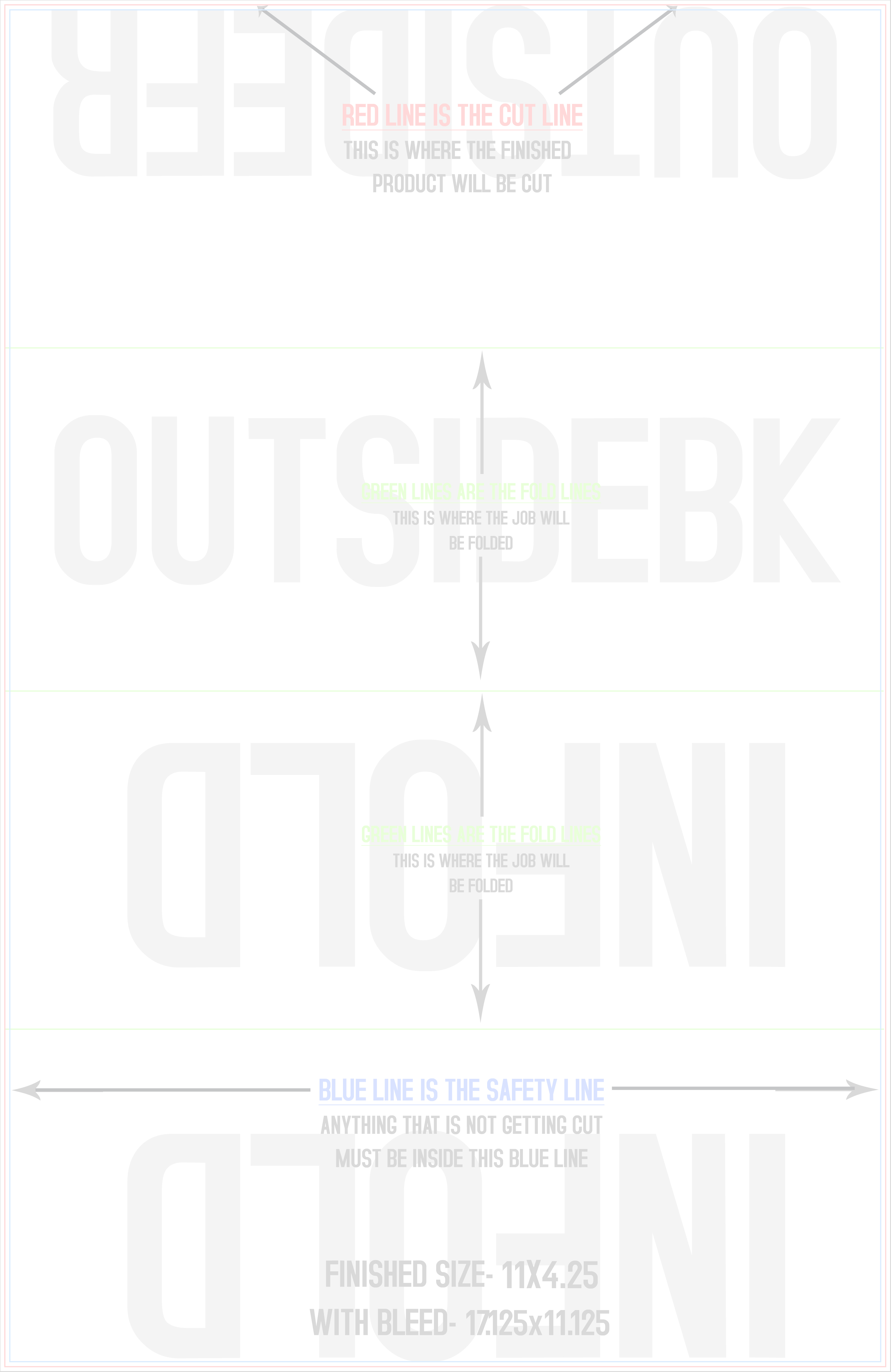 Flyers and Brochures 11" x 17" Double Parallel Fold Front/Outside (Vertical) template