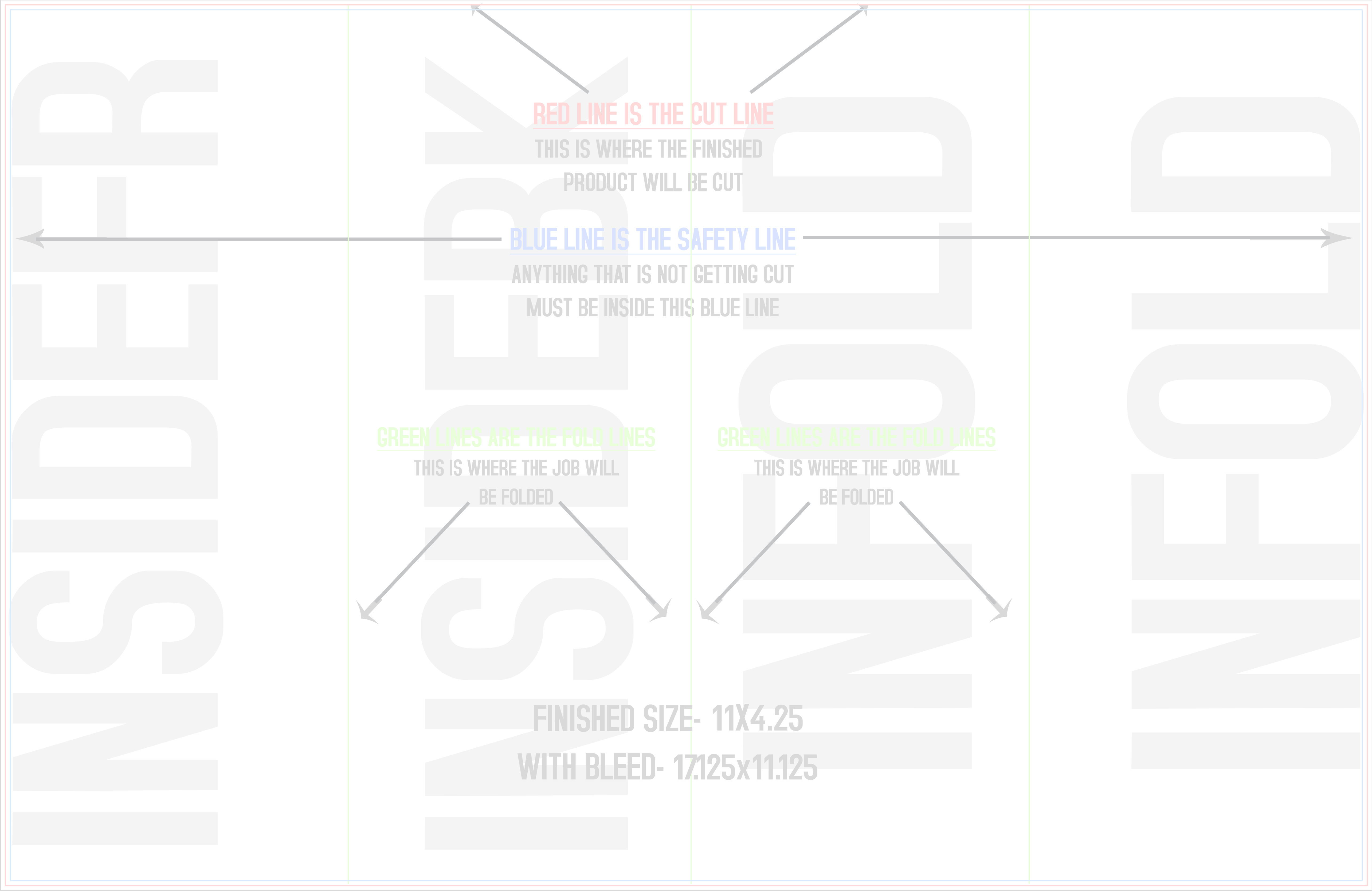 Flyers and Brochures 11" x 17" Double Parallel Fold Back/Inside (Horizontal) template