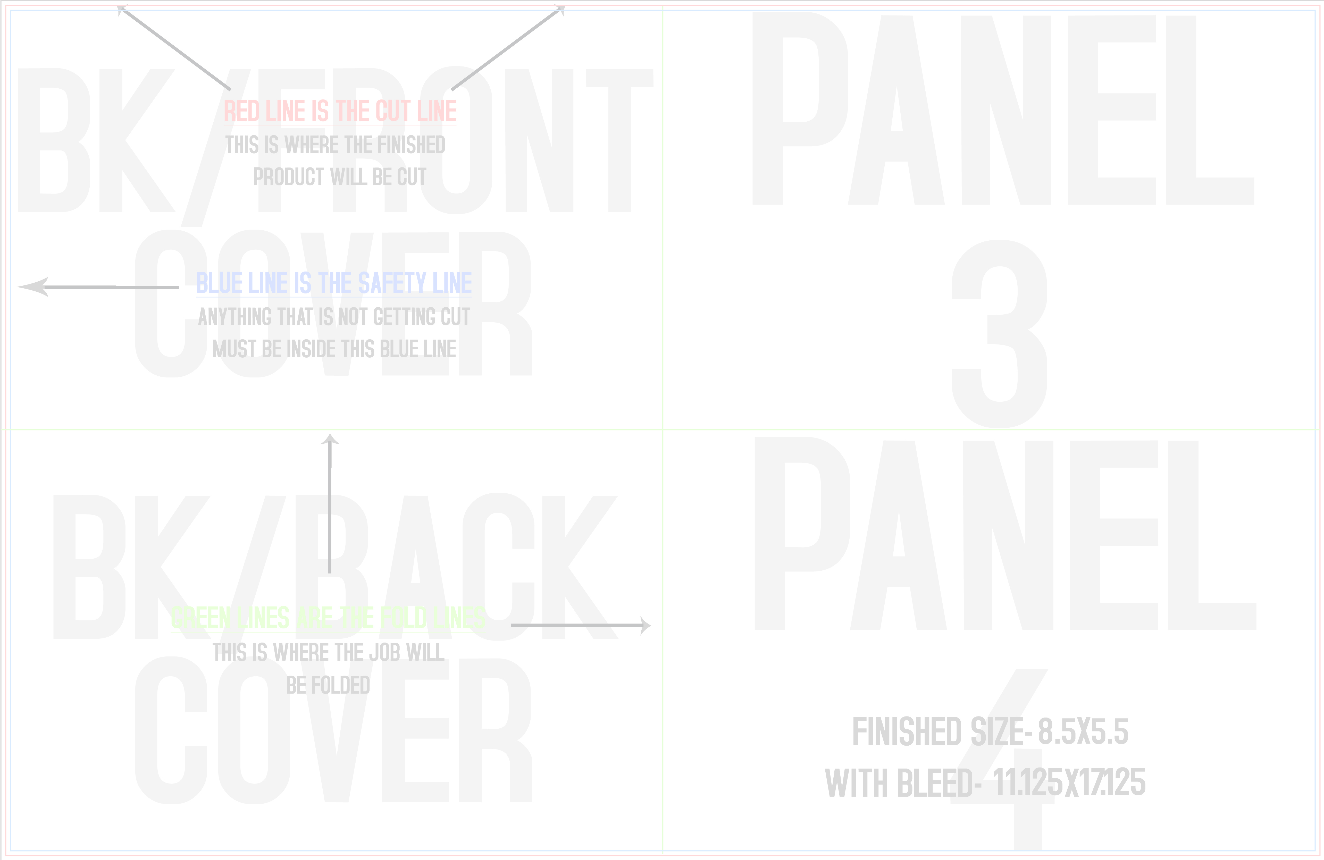 Flyers and Brochures 11" x 17" French Fold Back/Inside template