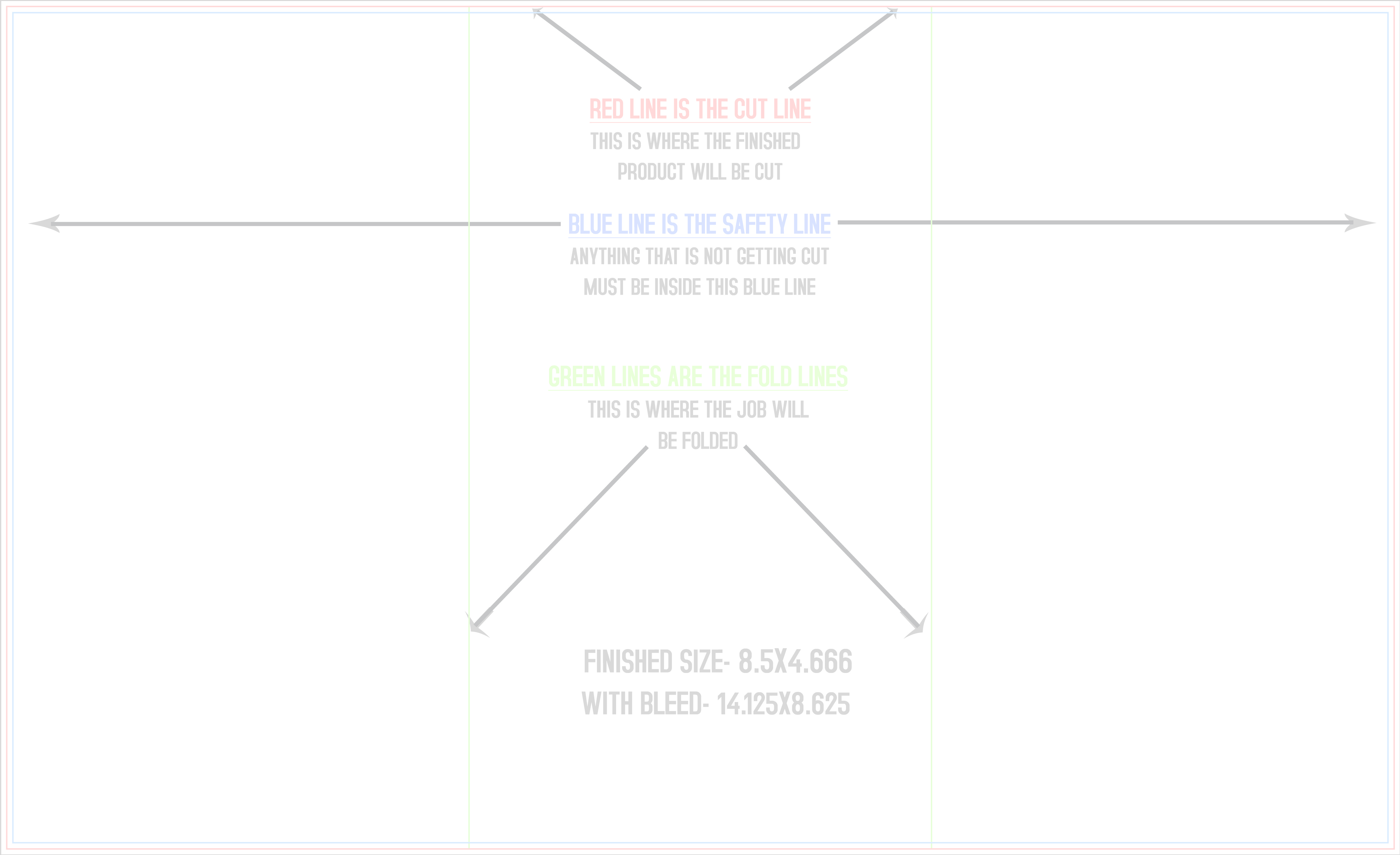 Flyers and Brochures 8.5" x 14" Z Fold (Horizontal) template