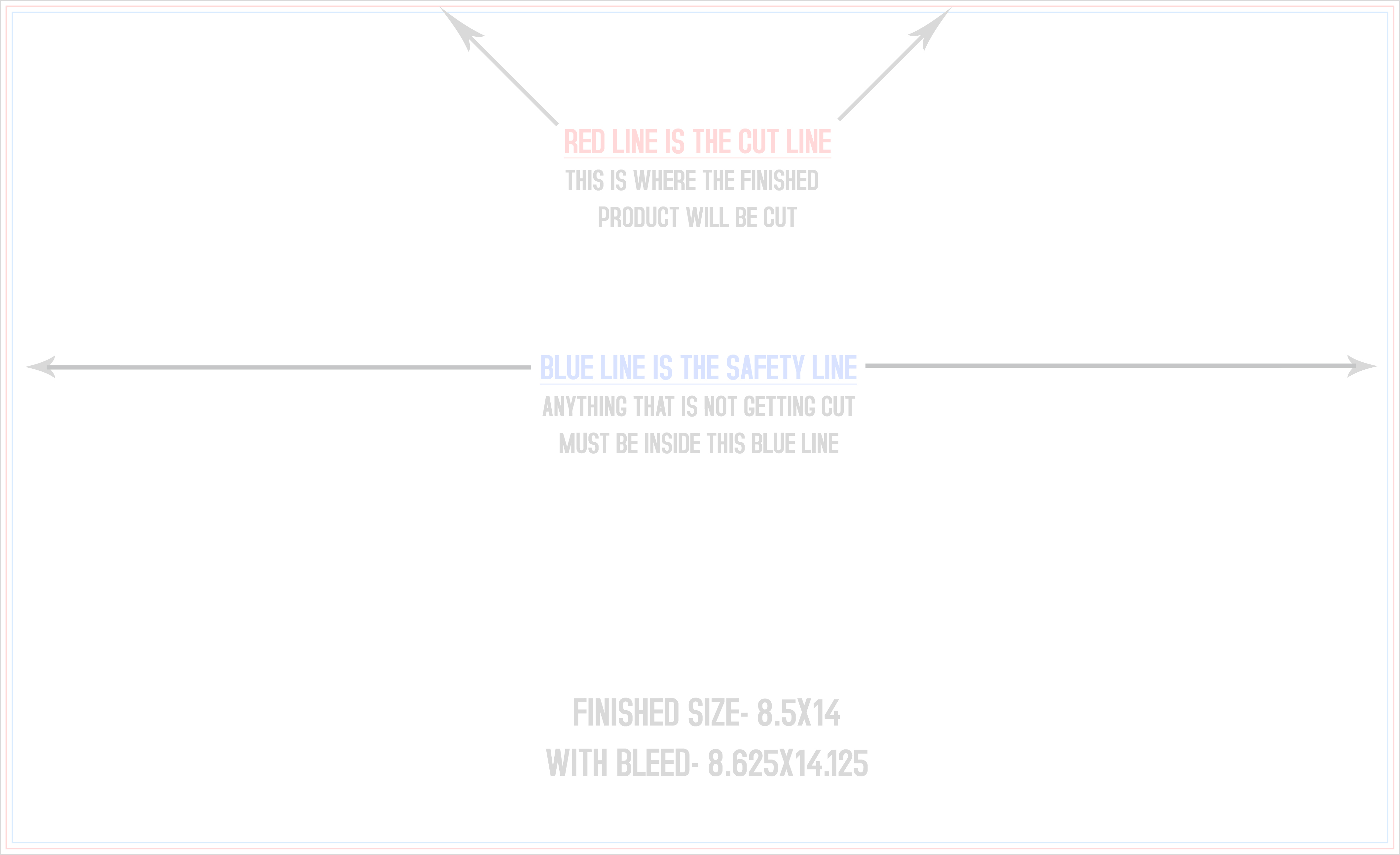 Flyers and Brochures 8.5" x 14" Horizontal template