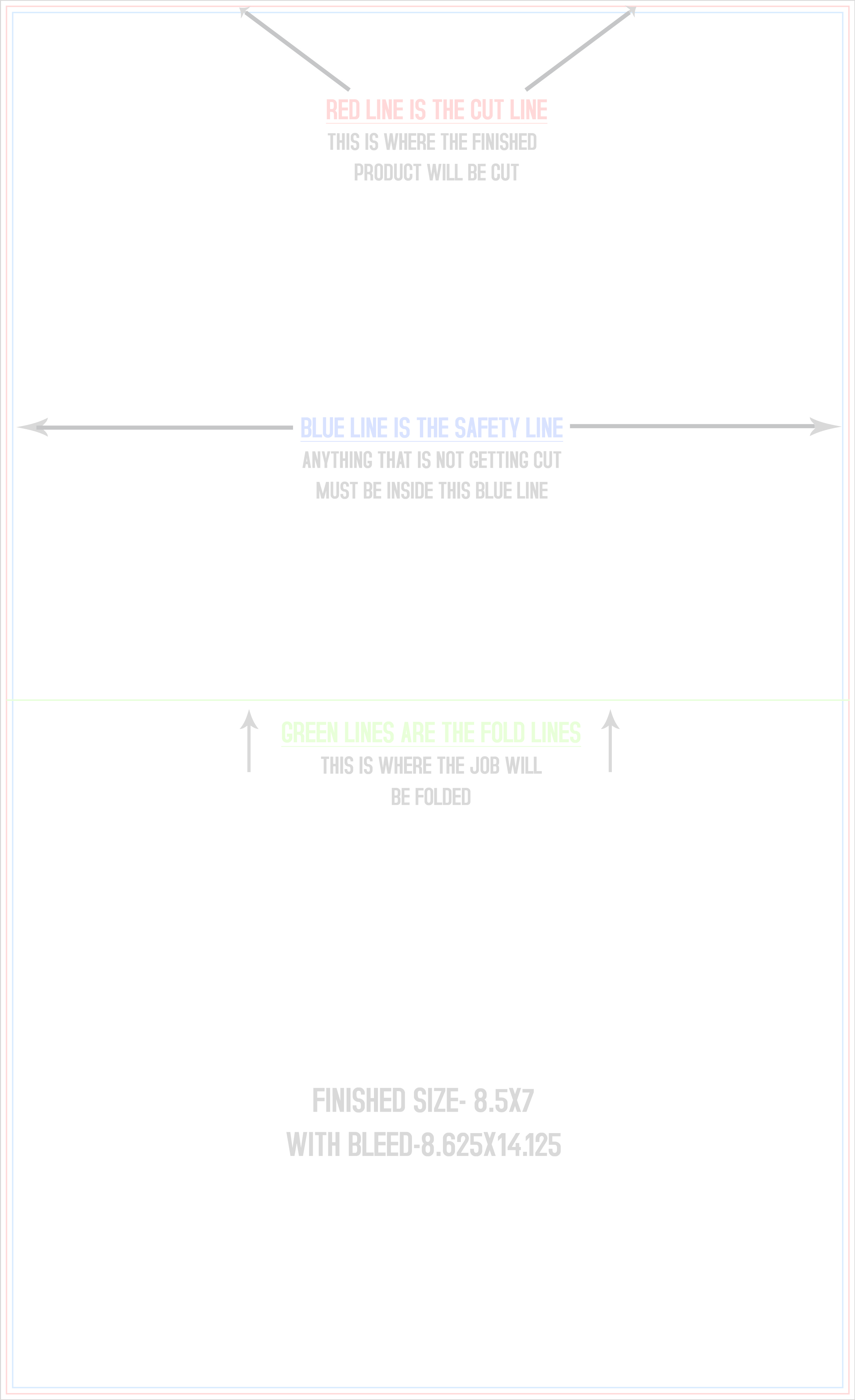 Flyers and Brochures 8.5" x 14" Half Fold Vertical template