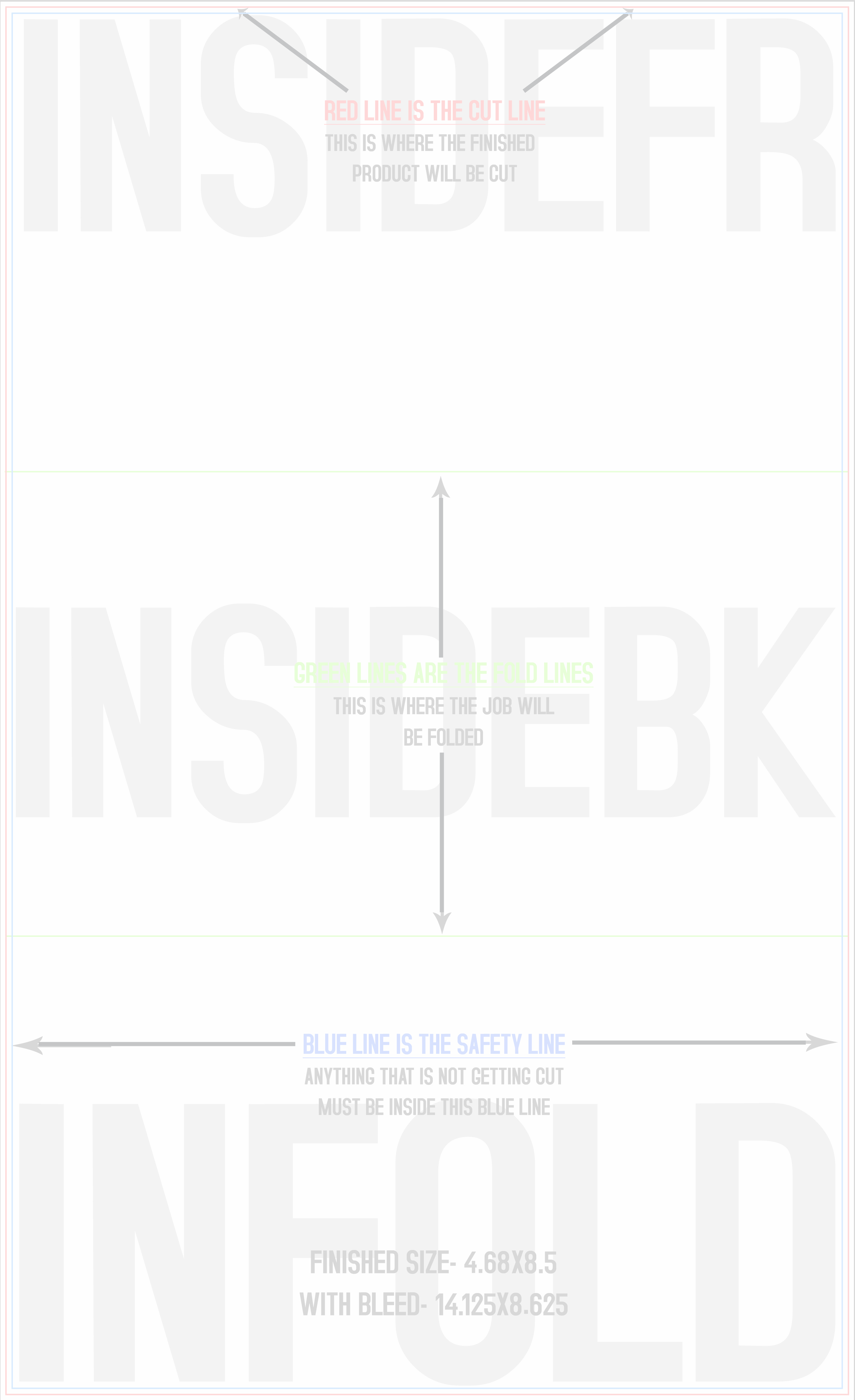 Flyers and Brochures 8.5" x 14" Vertical(back/inside) template