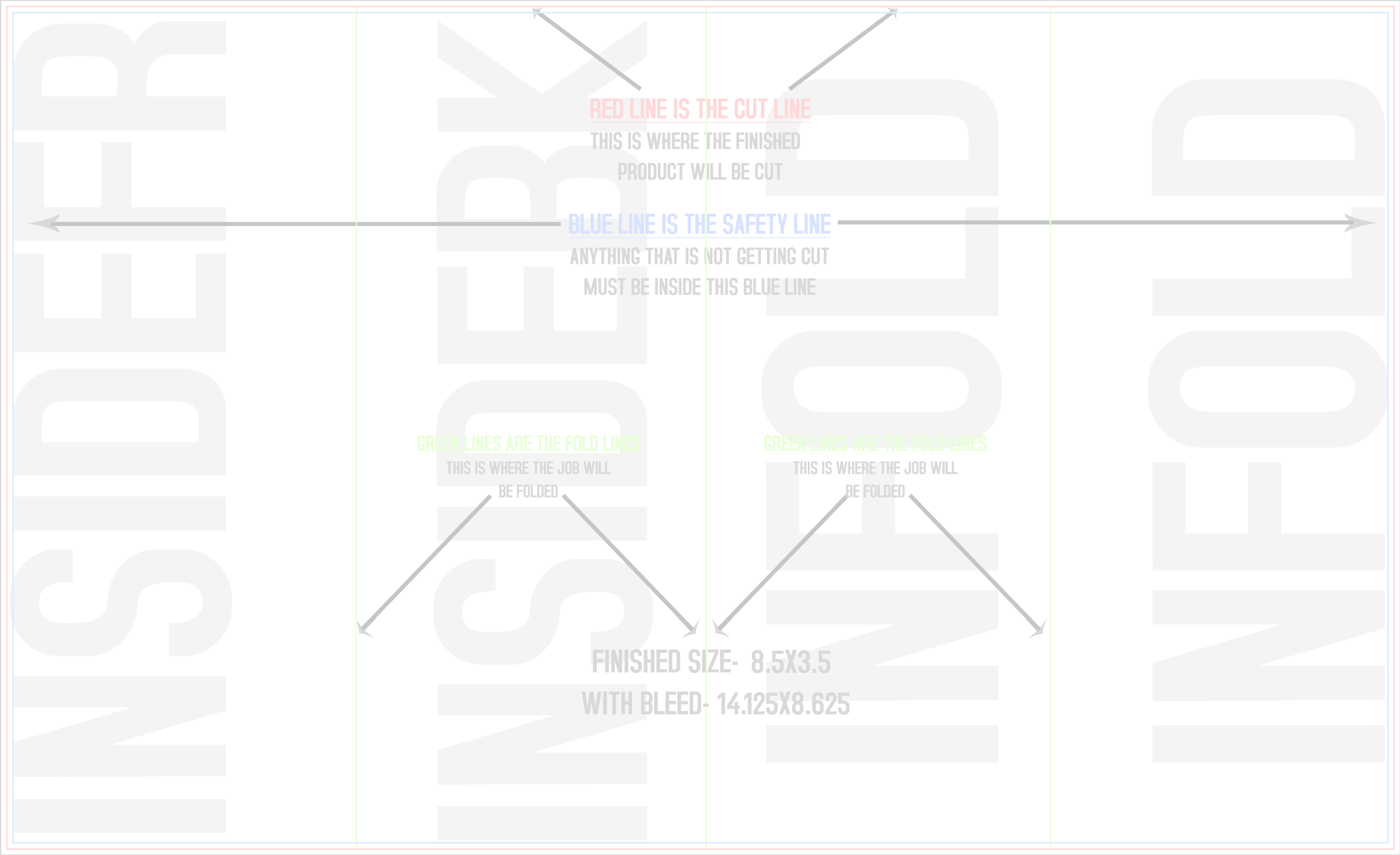Flyers and Brochures 8.5" x 14" Double Parallel Fold Back/Inside (Horizontal) template