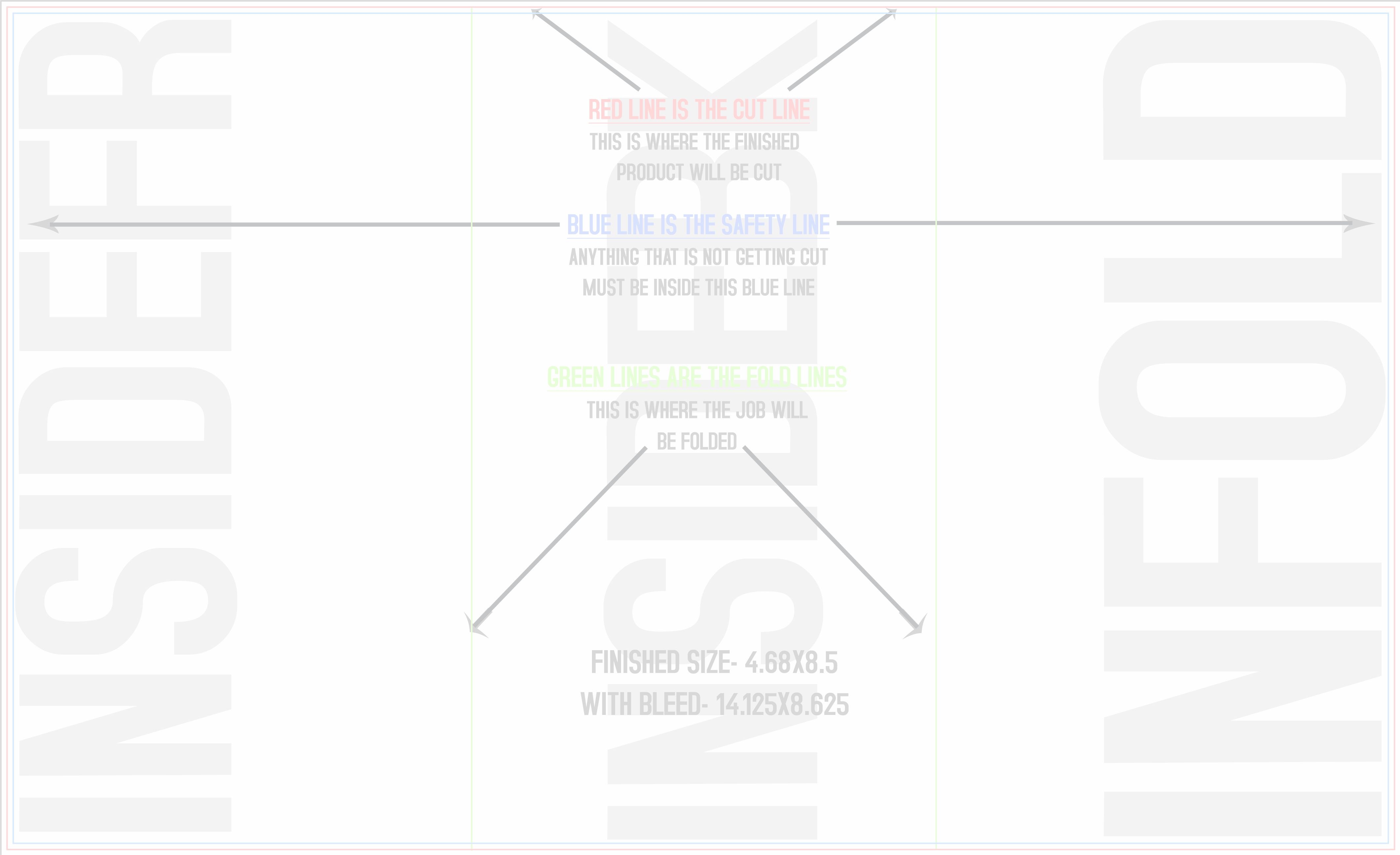 Flyers and Brochures 8.5" x 14" Tri Fold Back/Inside (Horizontal) template