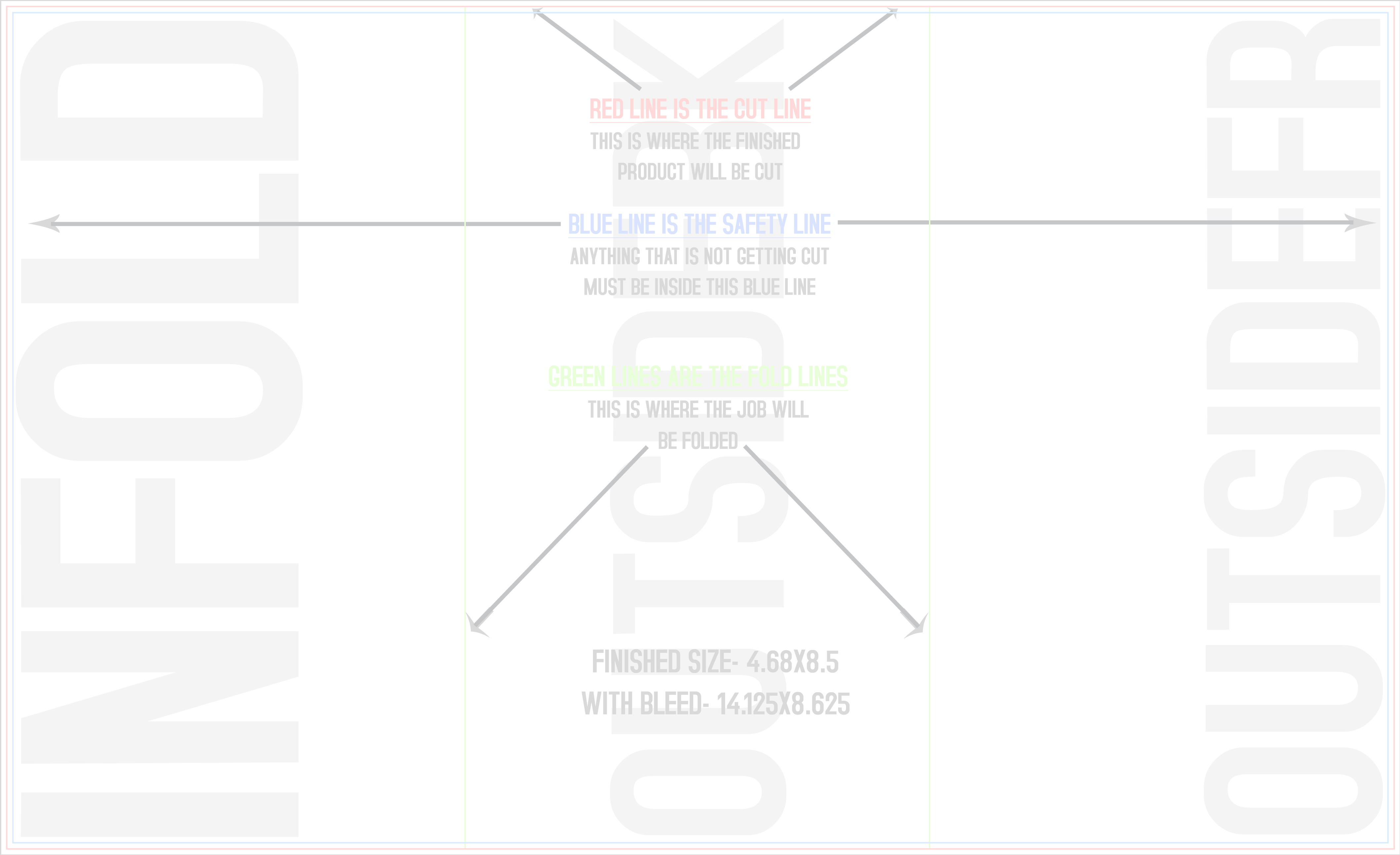 Flyers and Brochures 8.5" x 14" Tri Fold Front/Outside (Horizontal) template