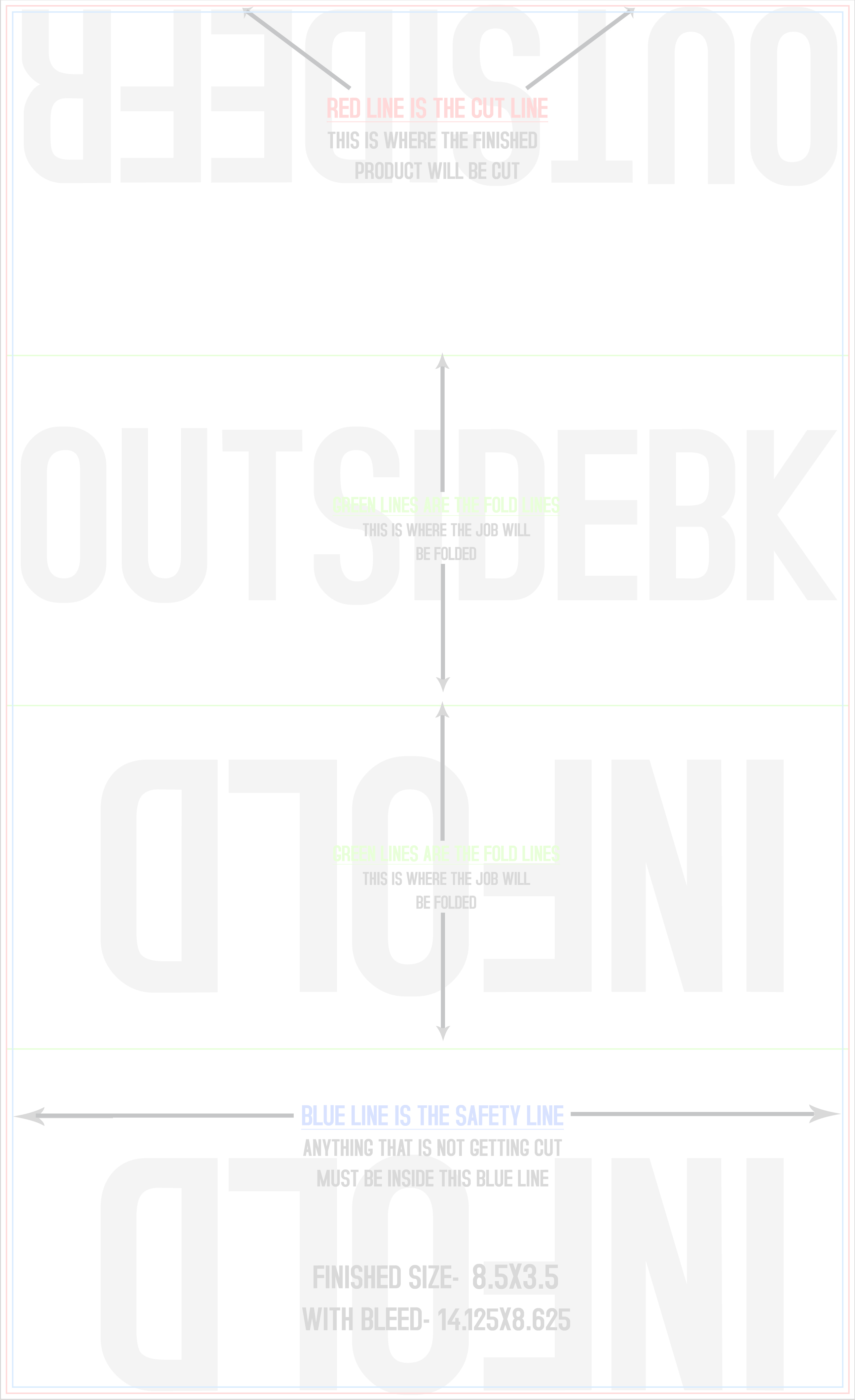 Flyers and Brochures 8.5" x 14" Double Parallel Fold Front/Outside (Vertical) template