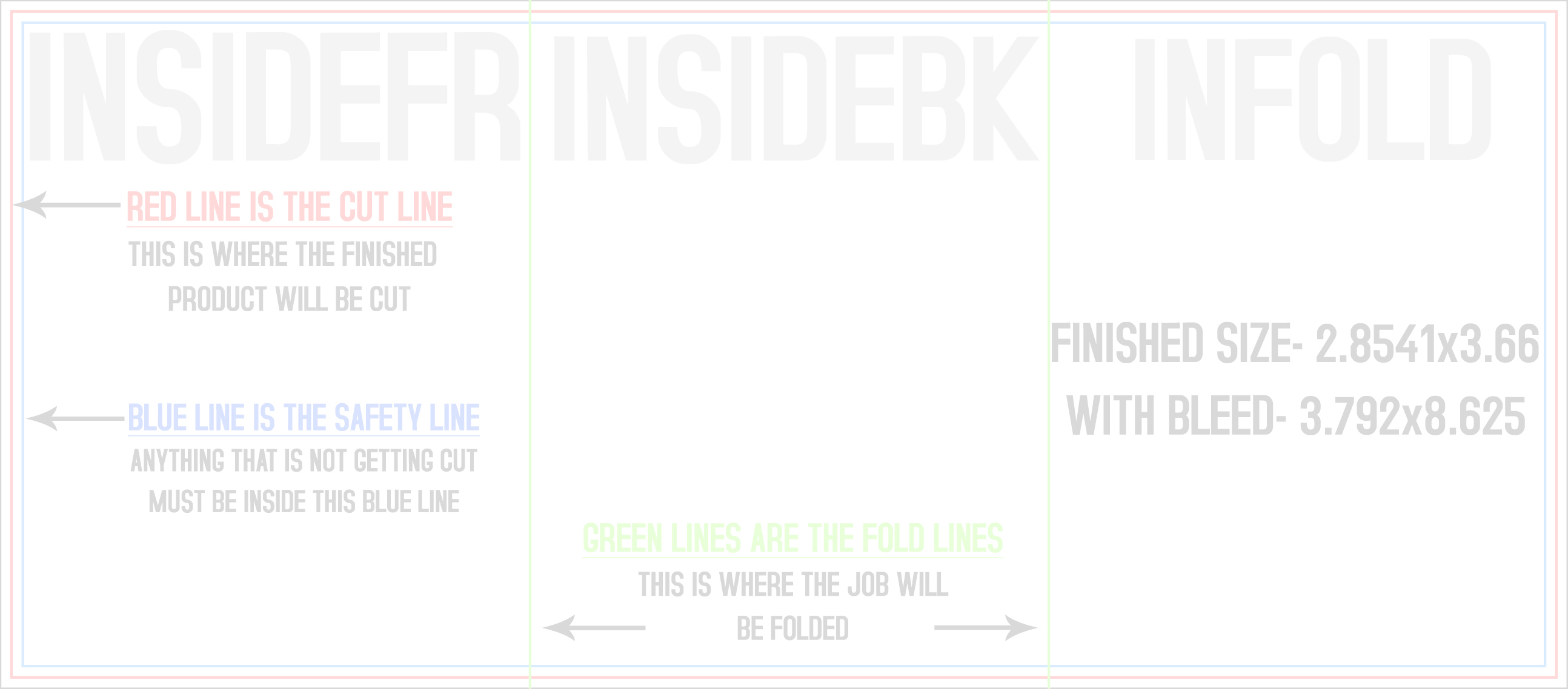 Flyers and Brochures 8.5" x 3.66" Tri Fold Back/Inside (Horizontal) template