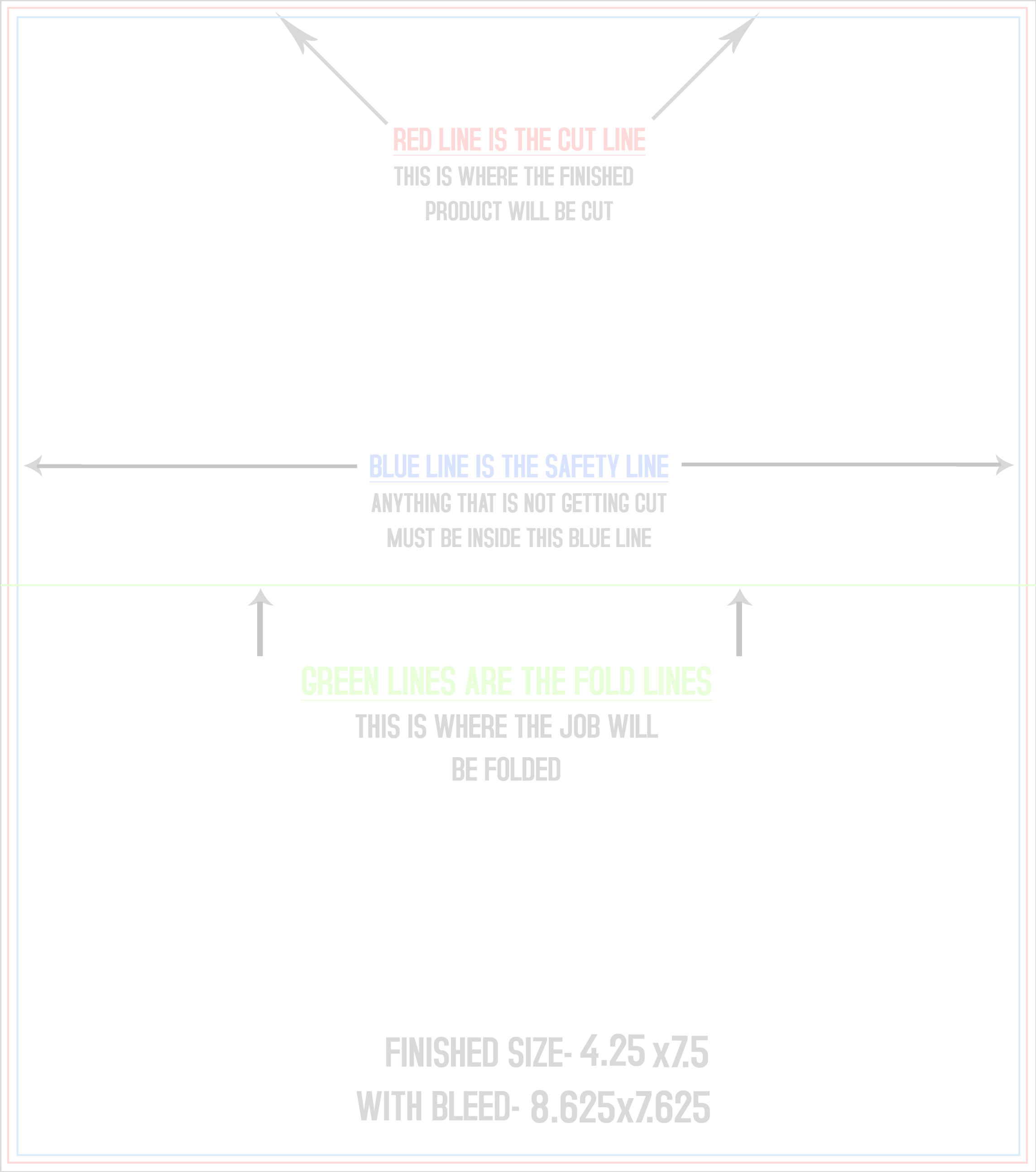 Flyers and Brochures 8.5" x 7.5" Half Fold (Vertical) Portrait template