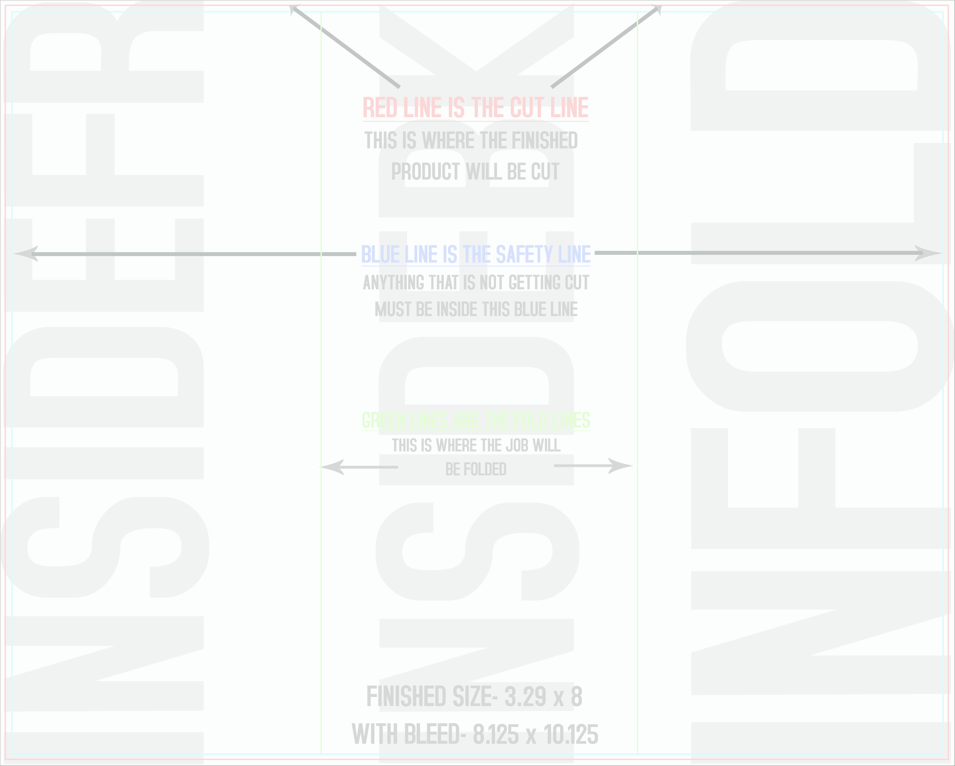 Flyers and Brochures 8" x 10" Tri Fold Back/Inside (Horizontal) template