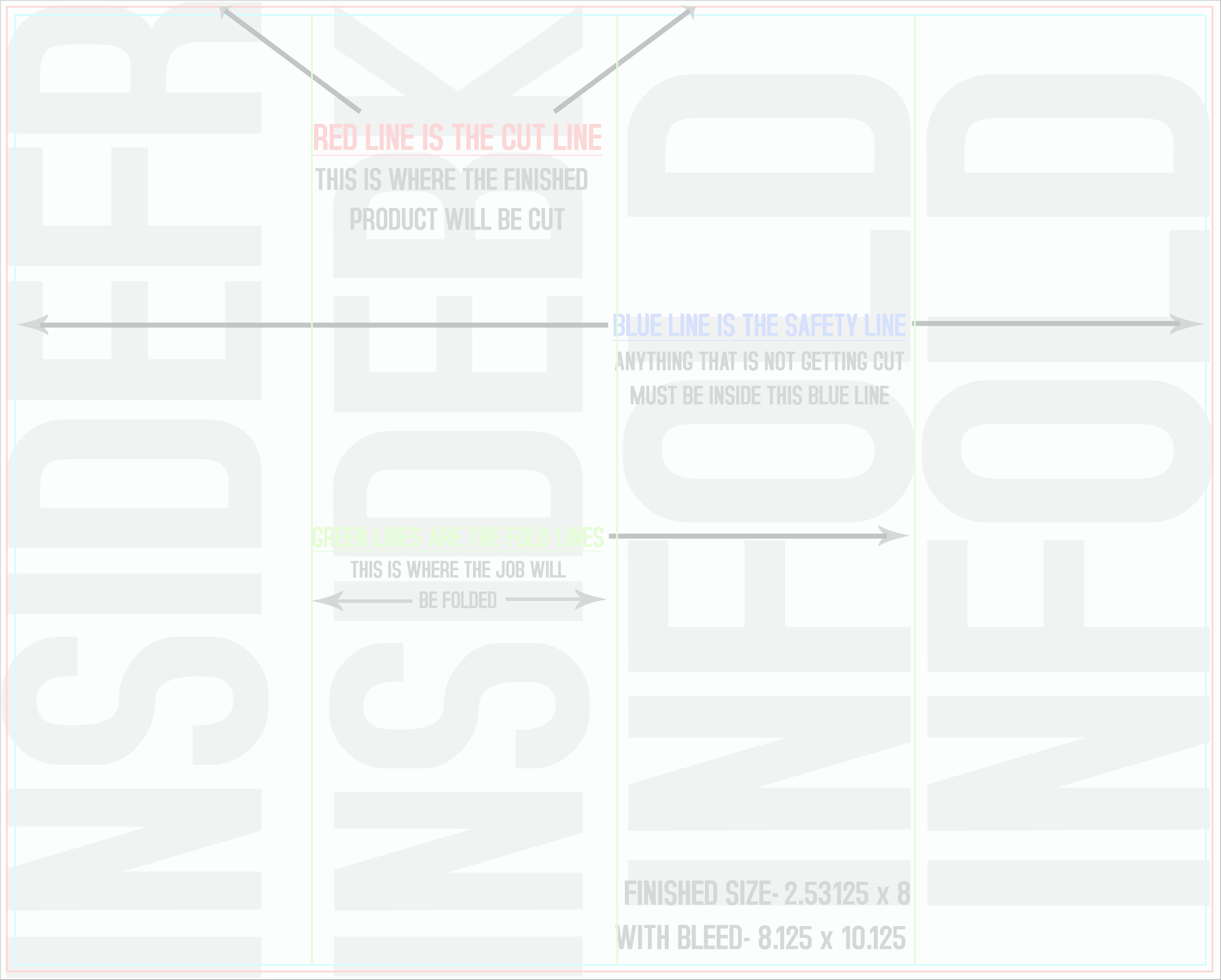Flyers and Brochures 8" x 10" Double Parallel Fold Back/Inside (Horizontal) template