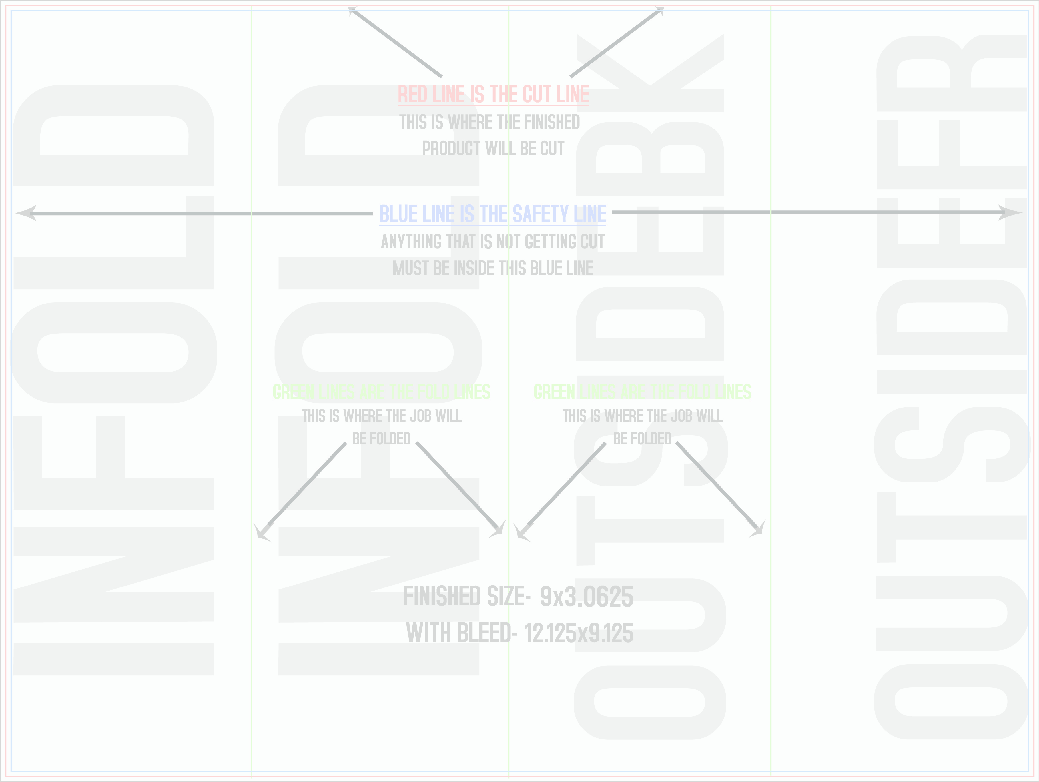 Flyers and Brochures 9" x 12" Roll Fold Front/Outside (Horizontal) template