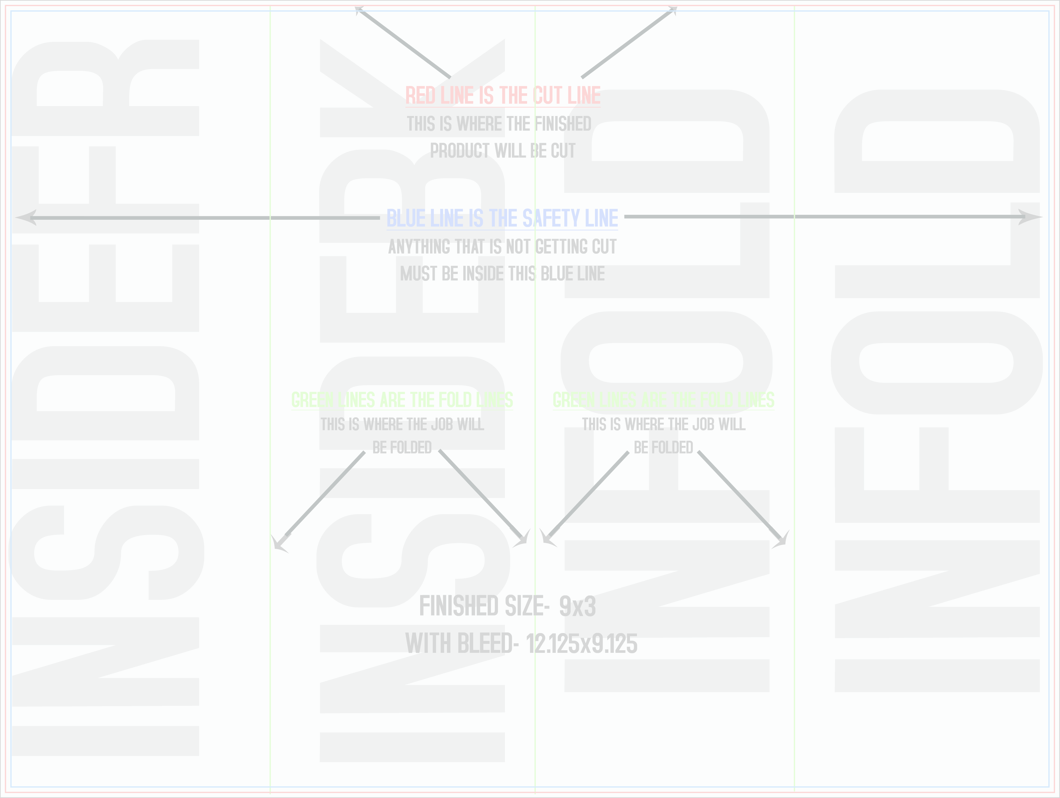 Flyers and Brochures 9" x 12" Double Parallel Fold Back/Inside (Horizontal) template