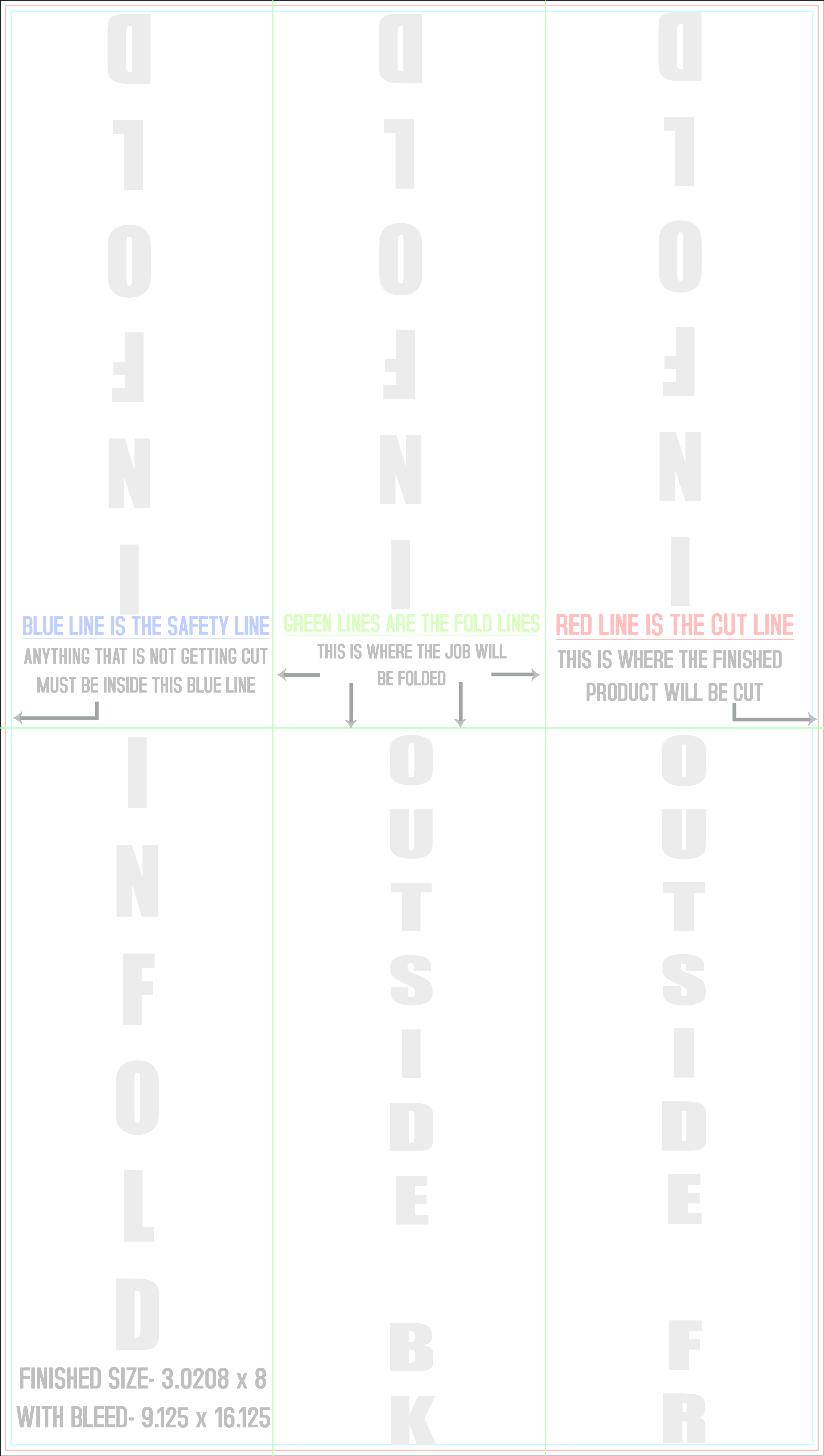 Flyers and Brochures 9" x 16" Half Fold - Tri Fold Front/Outside template