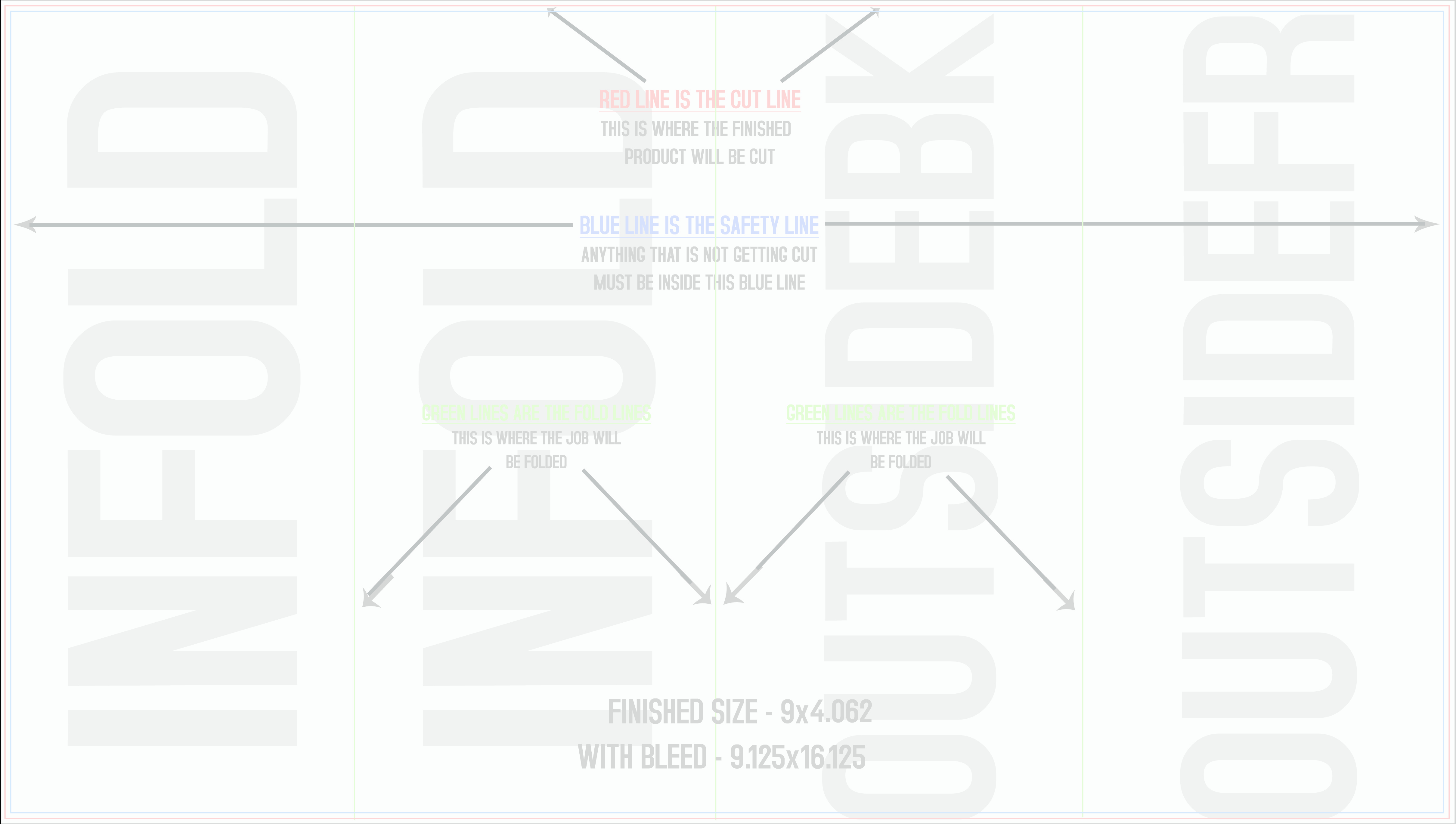 Flyers and Brochures 9" x 16" Roll Fold Front/Outside (Horizontal) template