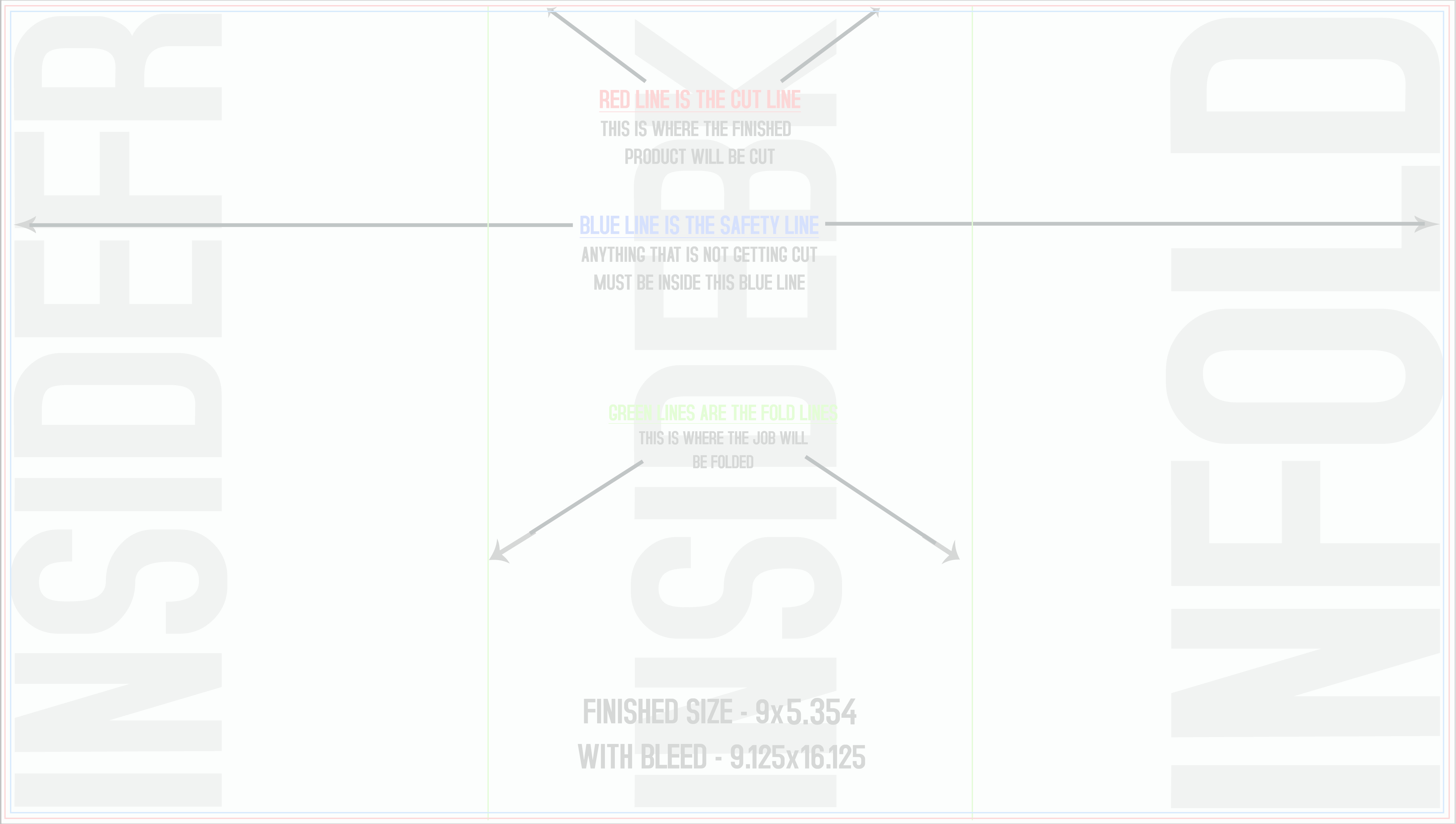 Flyers and Brochures 9" x 16" Tri Fold Back/Inside (Horizontal) template