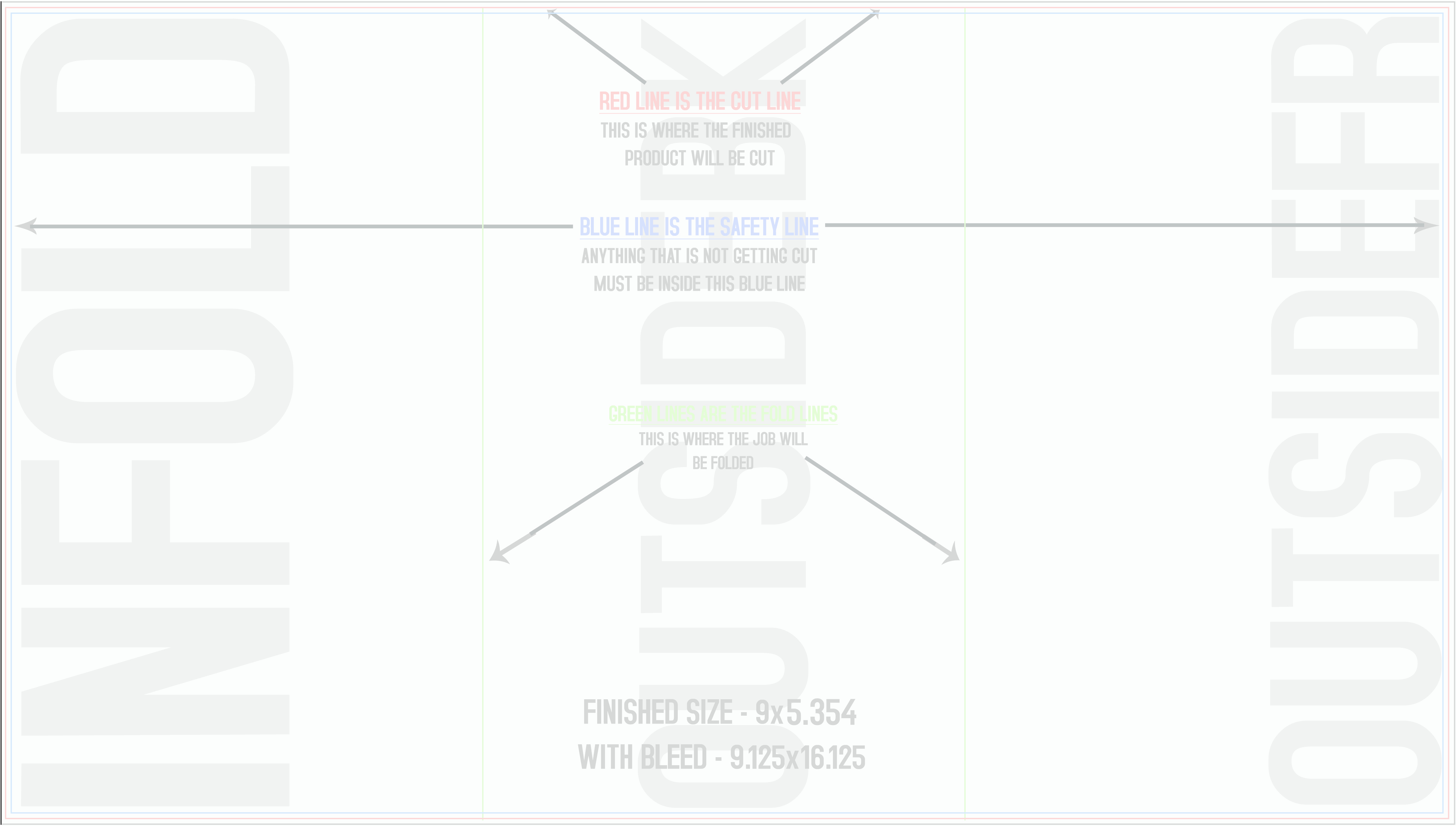 Flyers and Brochures 9" x 16" Tri Fold Front/Outside (Horizontal) template