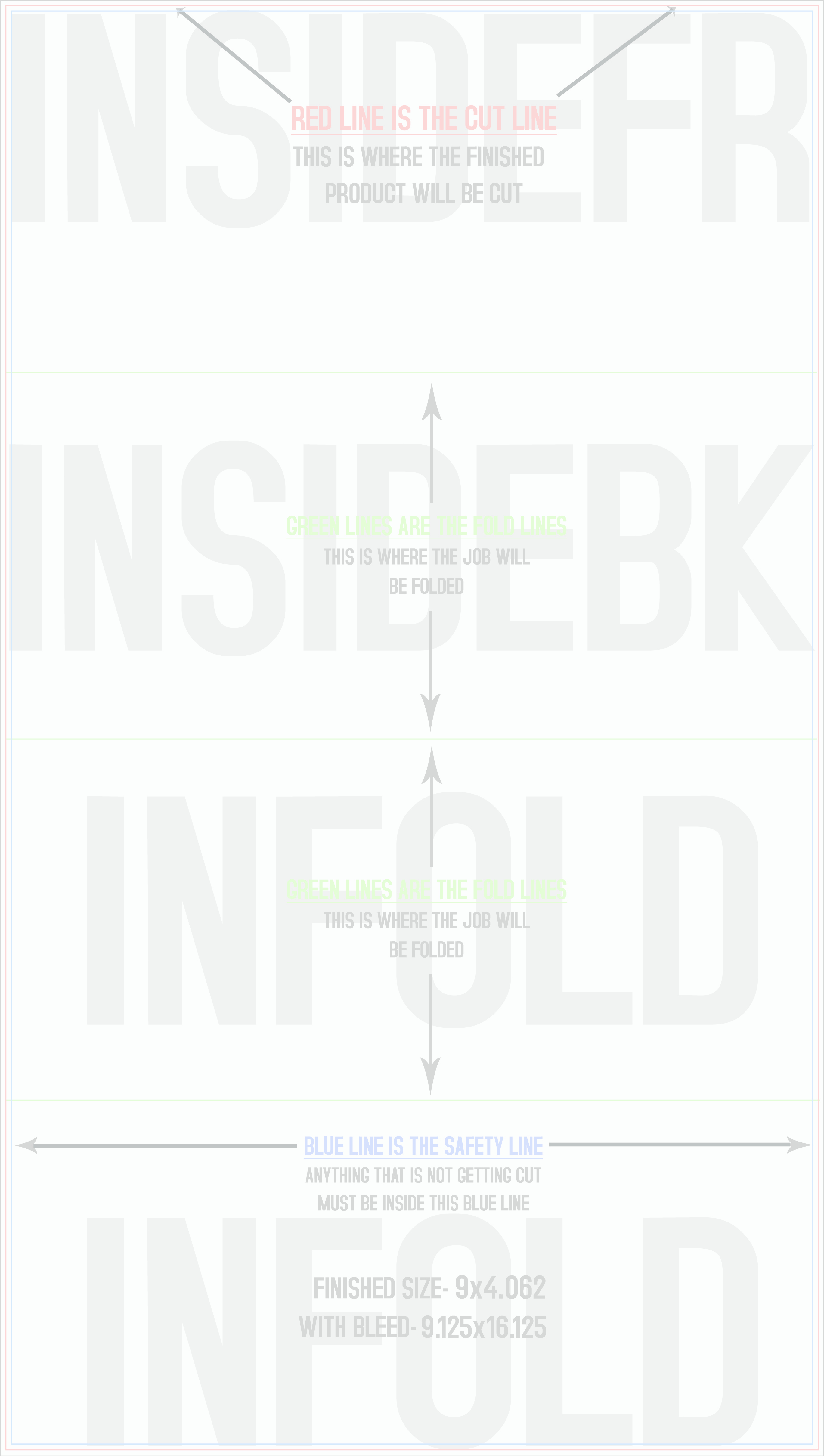 Flyers and Brochures 9" x 16" Roll Fold Back/Inside (Vertical) template