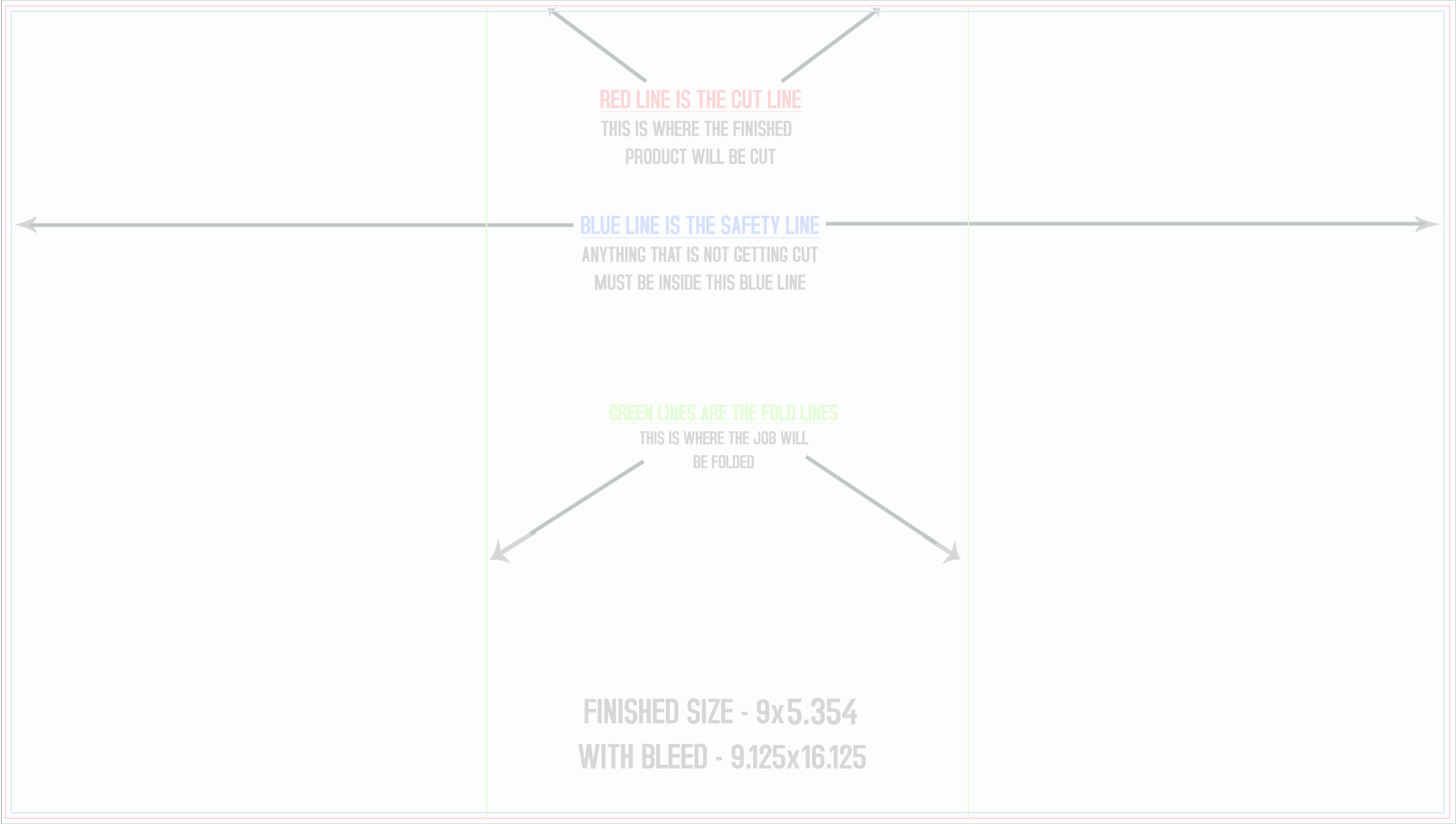 Flyers and Brochures 9" x 16" Z Fold (Horizontal) template