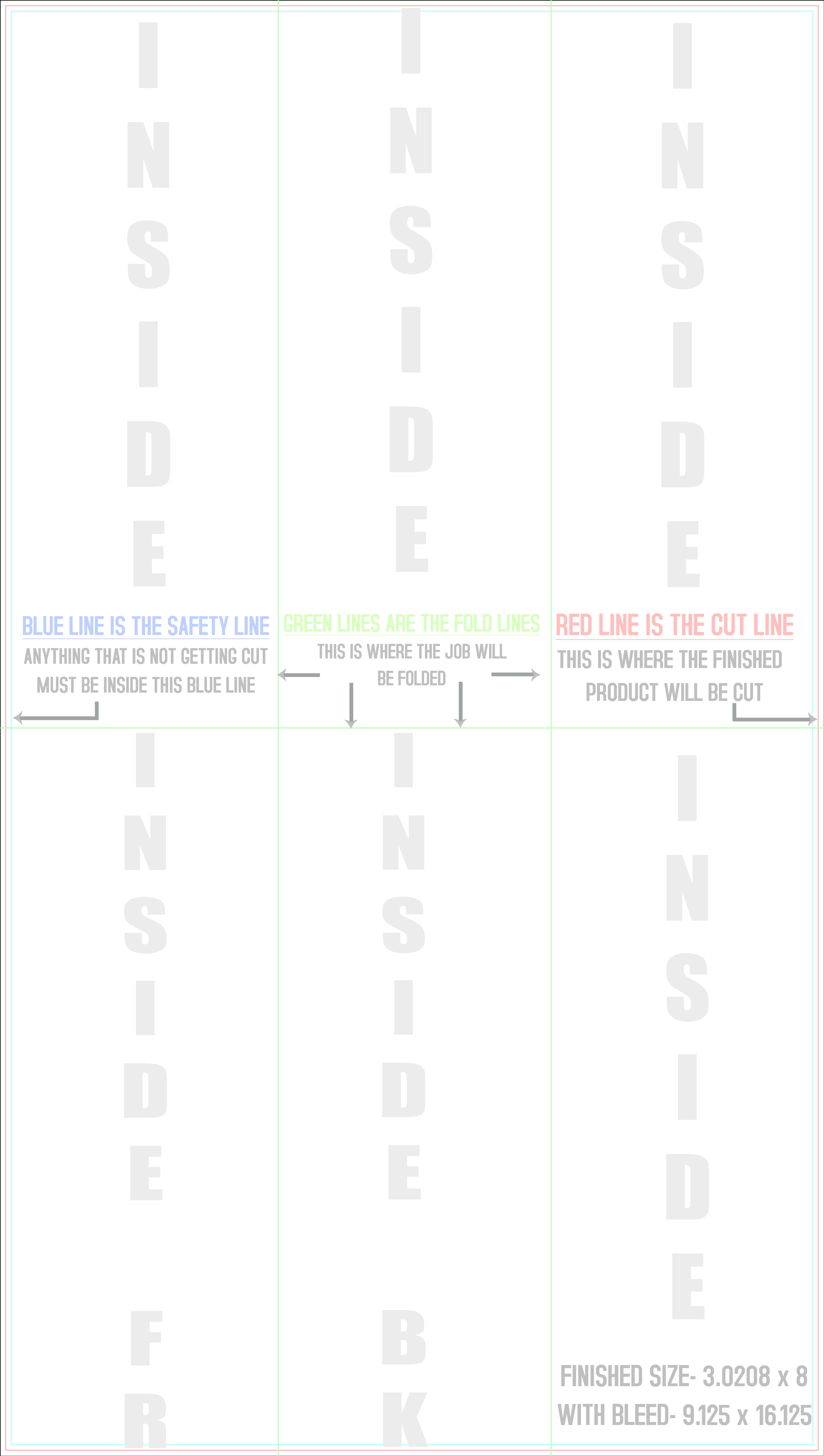 Flyers and Brochures 9" x 16" Half-fold Tri-fold Horizontal template