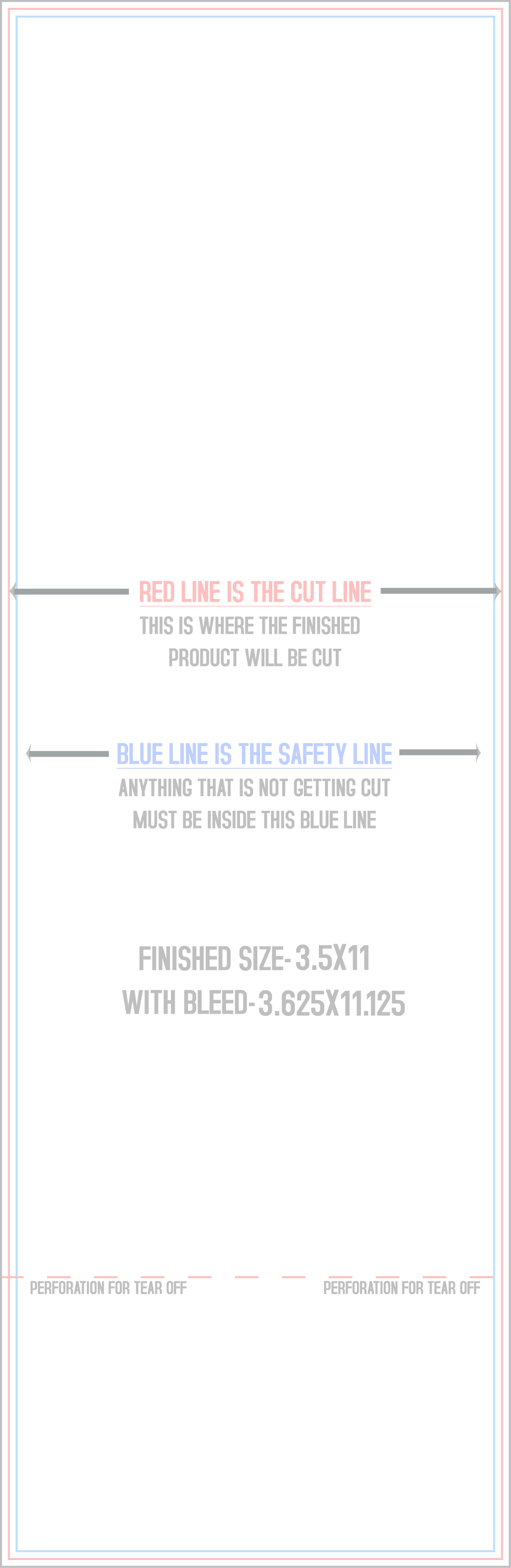 Flyers and Brochures 3.5" x 11" Standard template