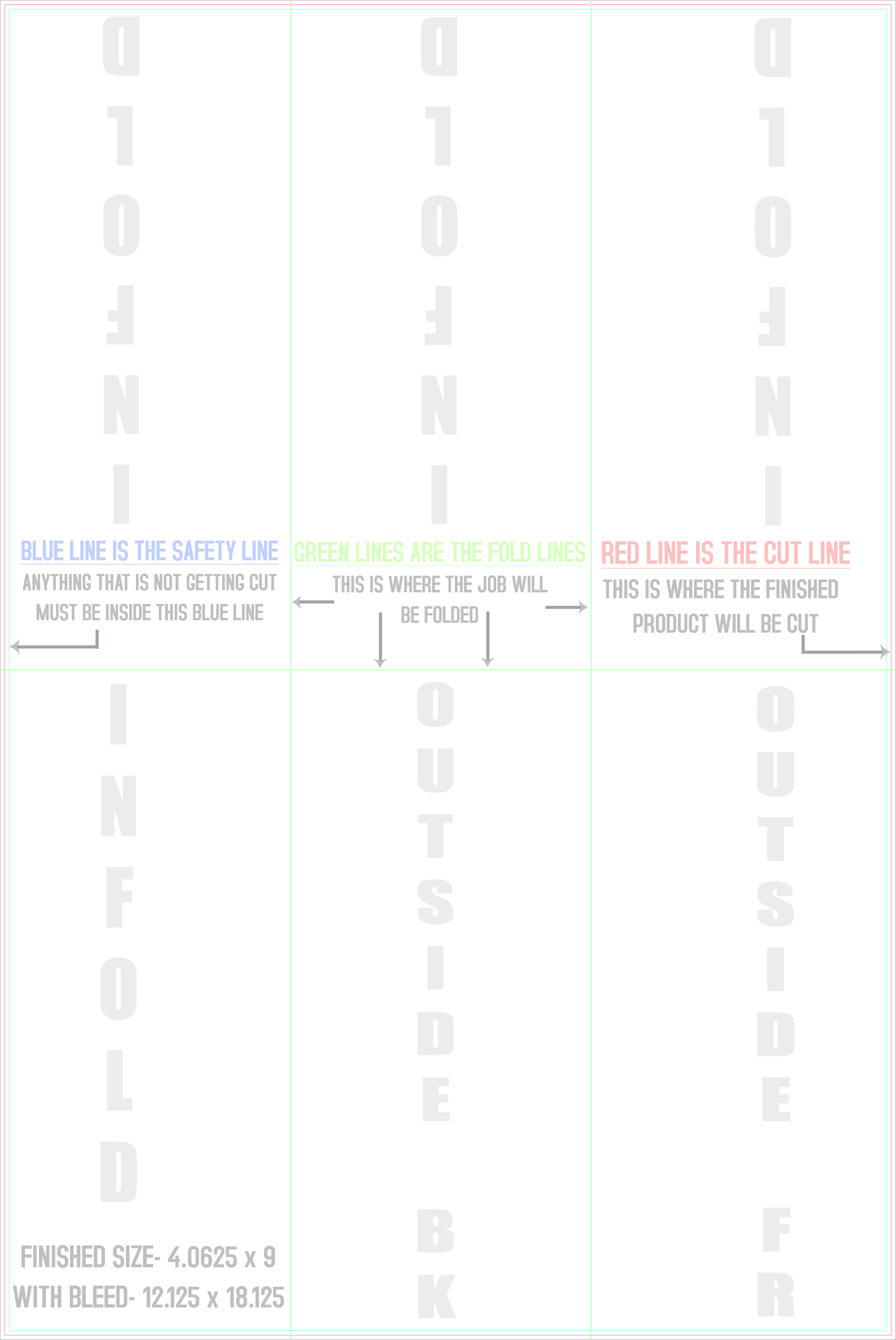 Flyers and Brochures 12" x 18" Half Fold - Tri Fold Front/Outside template