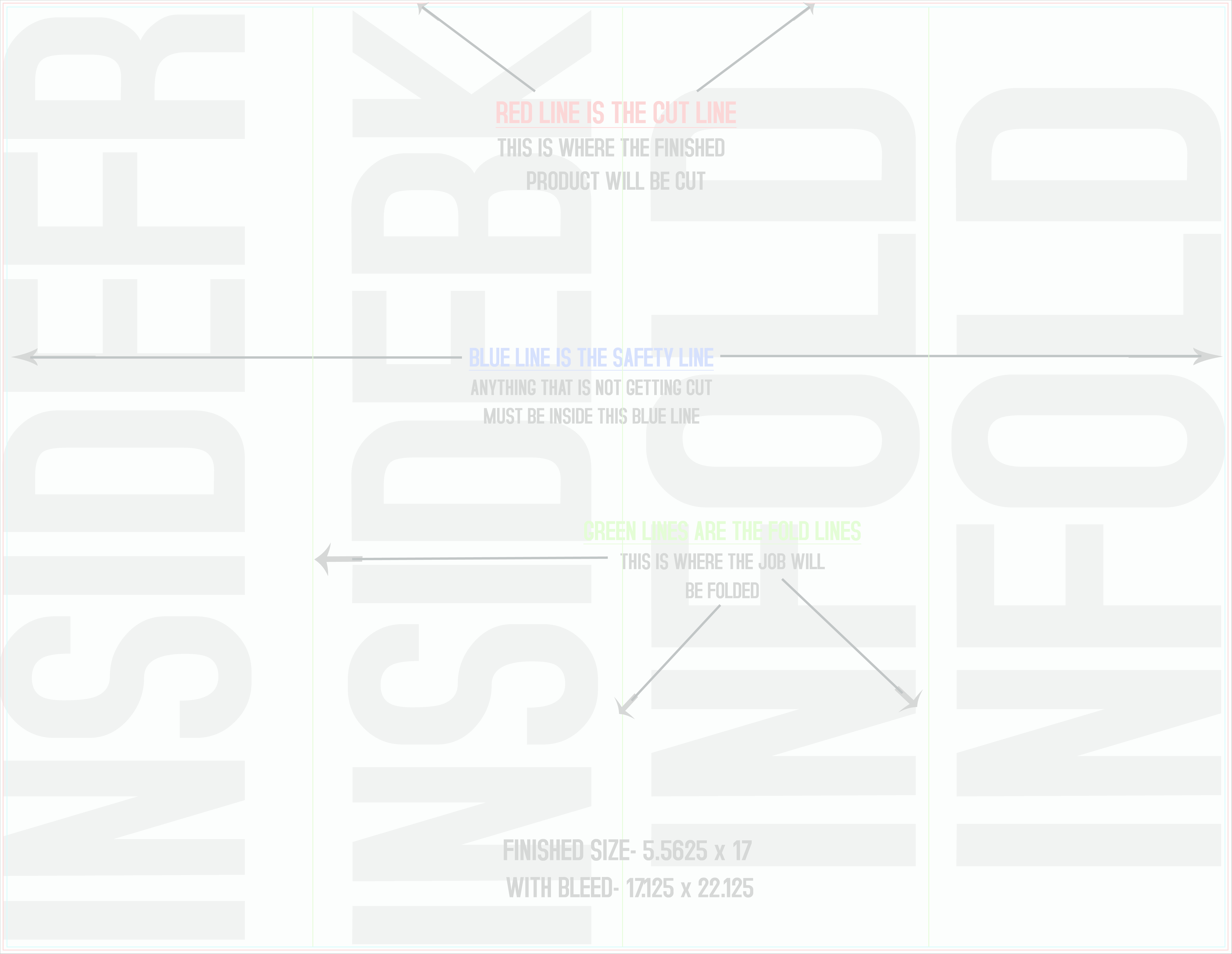 Flyers and Brochures 17" x 22" Roll Fold Back/Inside (Horizontal) template