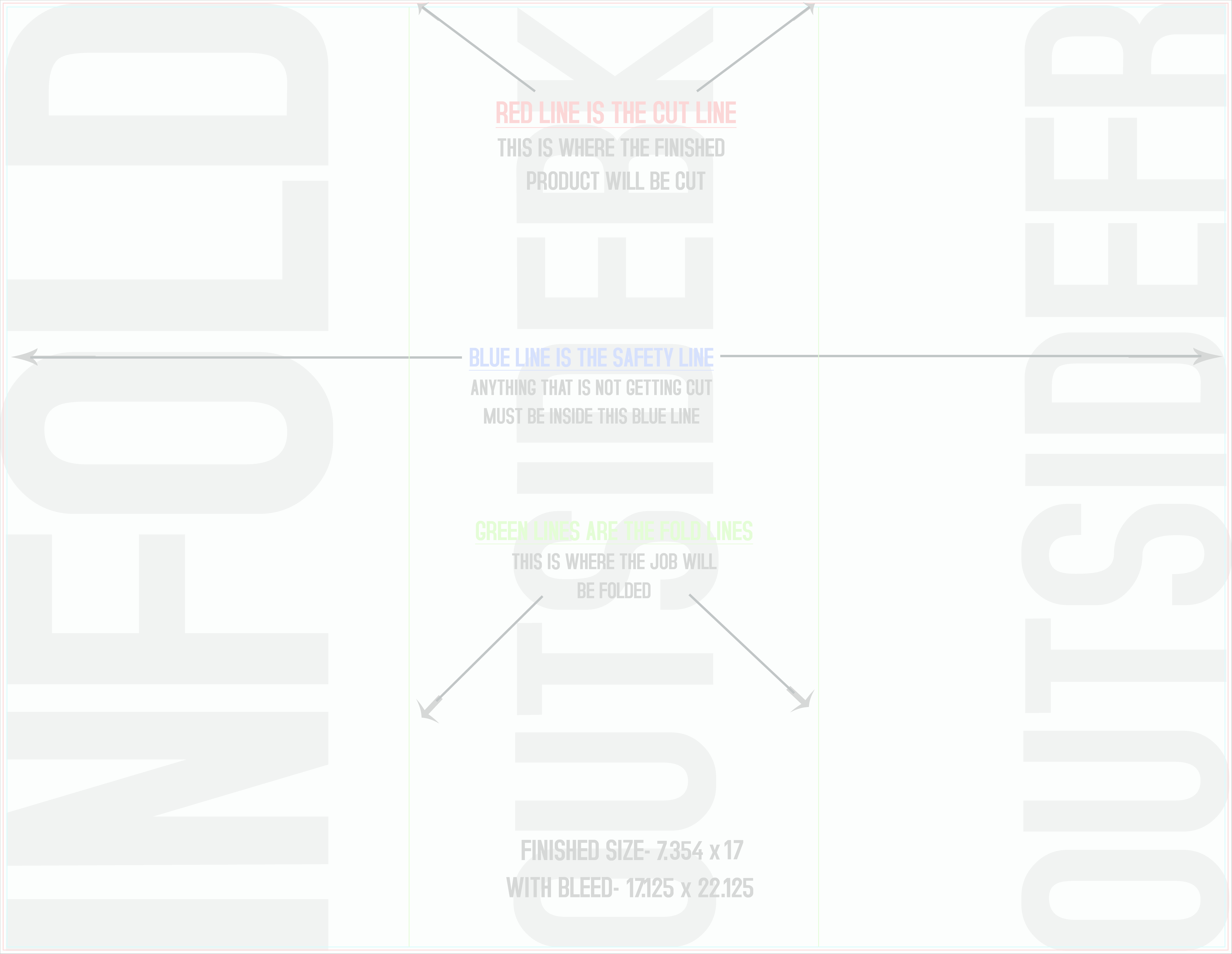 Flyers and Brochures 17" x 22" Tri Fold Front/Outside (Horizontal) template