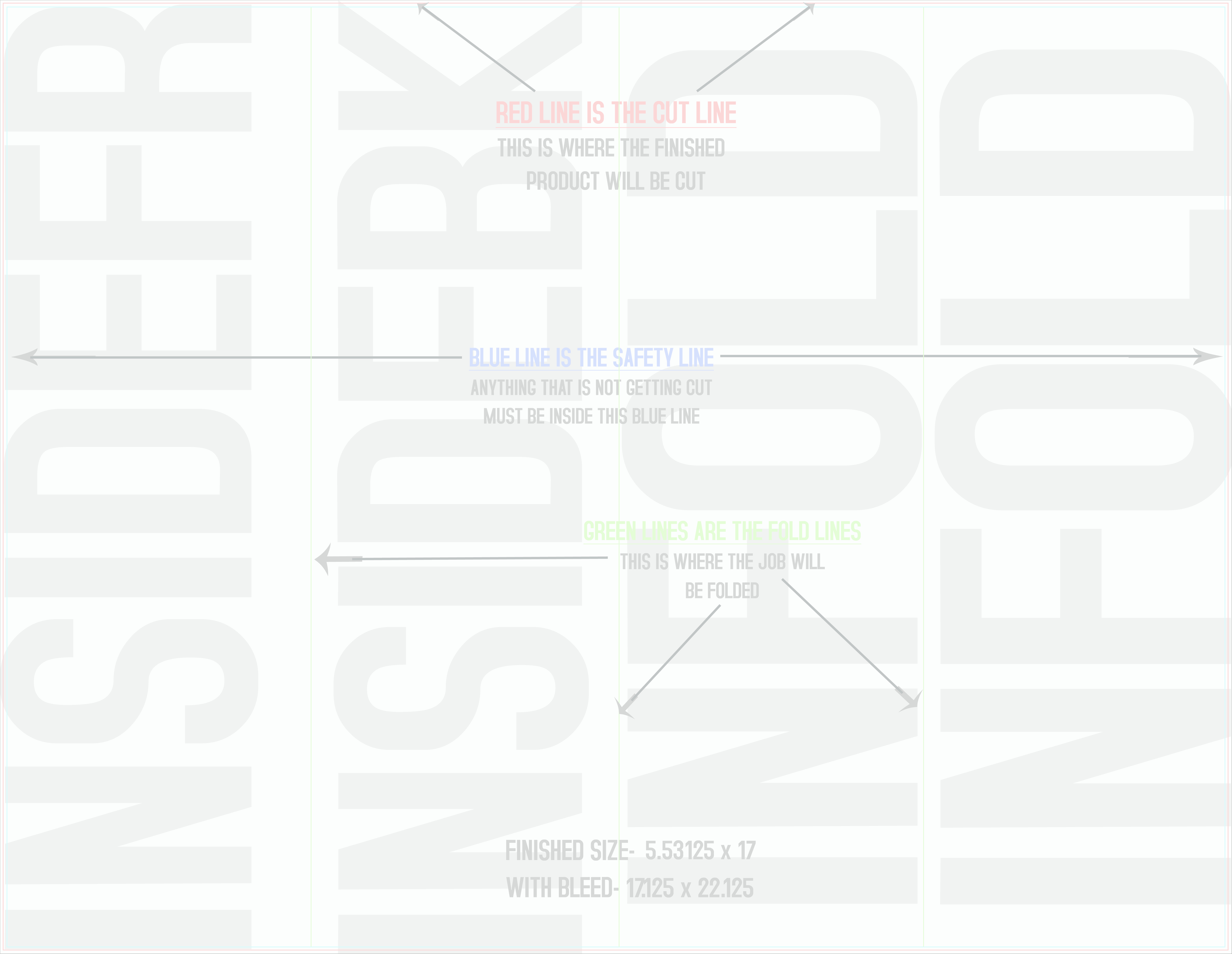 Flyers and Brochures 17" x 22" Double Parallel Fold Back/Inside (Horizontal) template