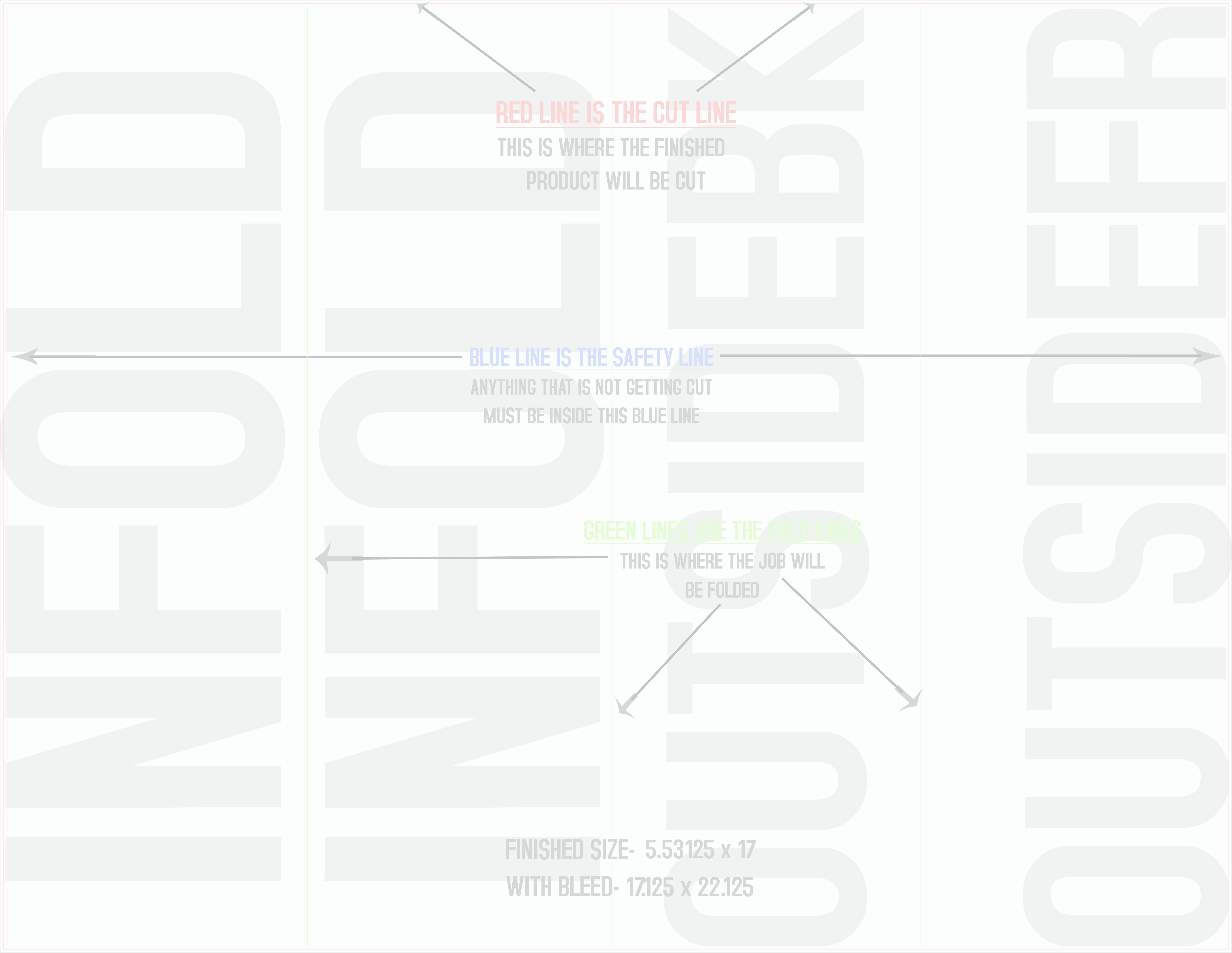 Flyers and Brochures 17" x 22" Double Parallel Fold Front/Outside (Horizontal) template