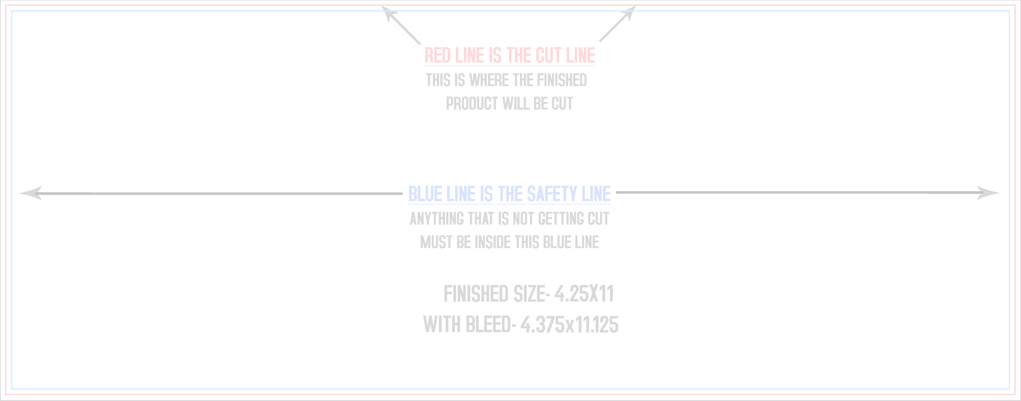 Flyers and Brochures 4.25" x 11" Flat (Horizontal) template