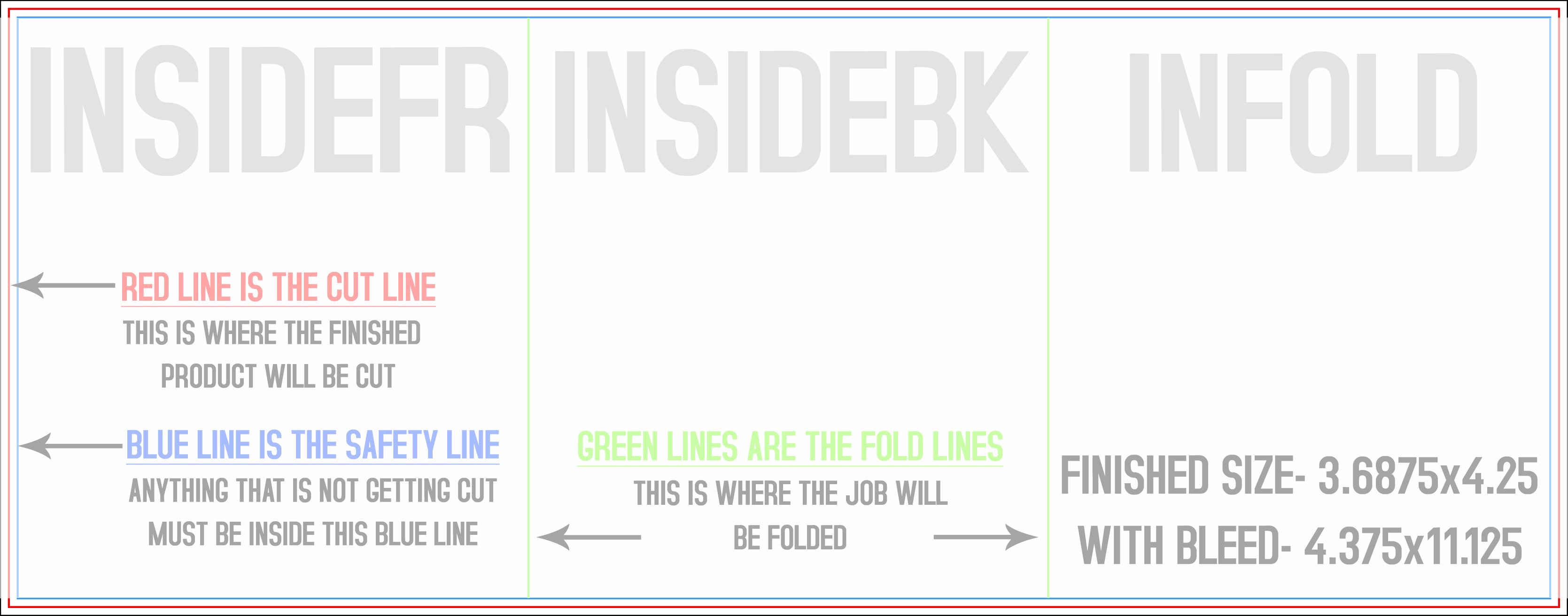 Flyers and Brochures 4.25" x 11" Tri Fold Back/Inside (Horizontal) template