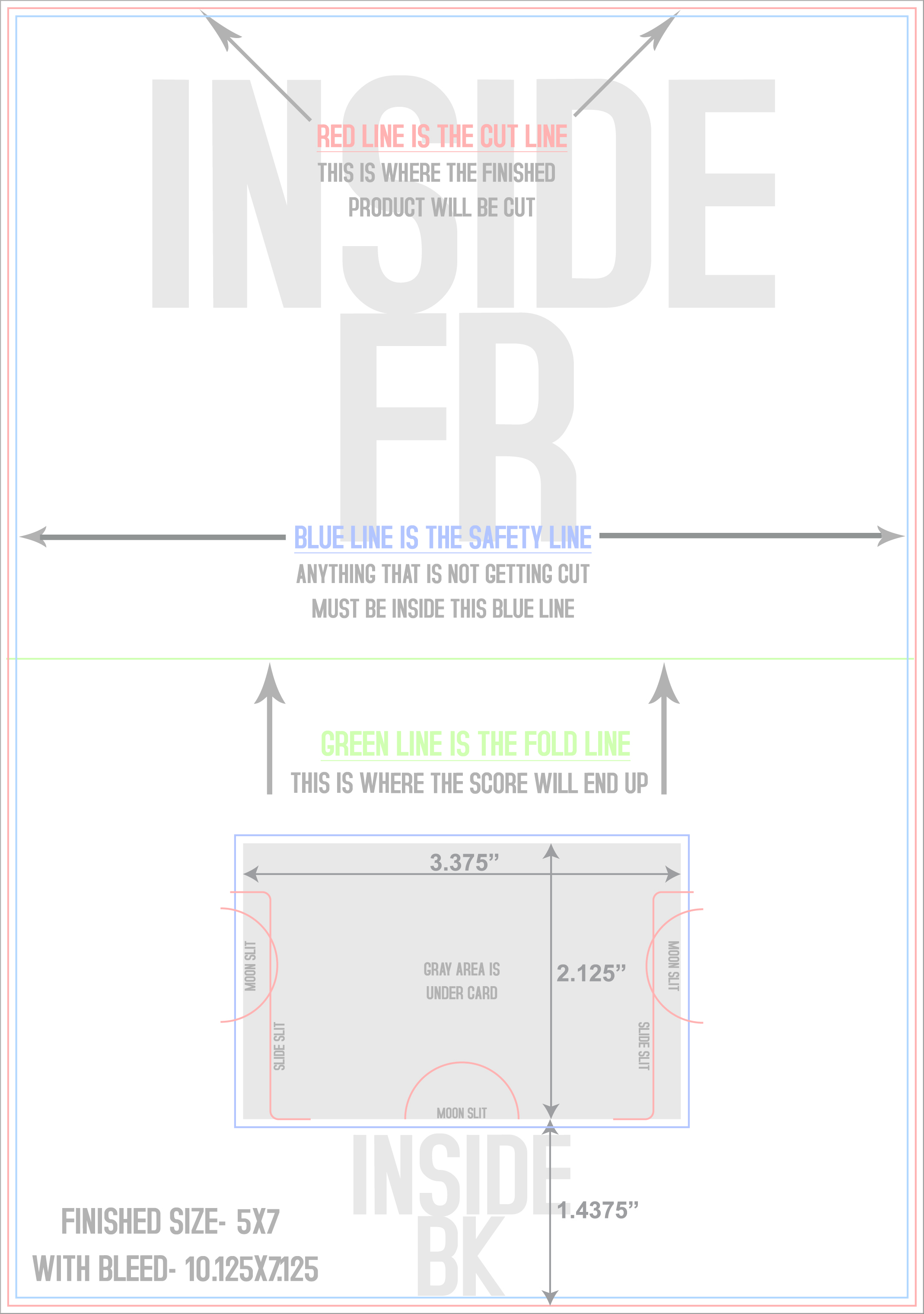 Greeting Cards 7" x 10" Gift Card Holders Back/Inside (Vertical) template