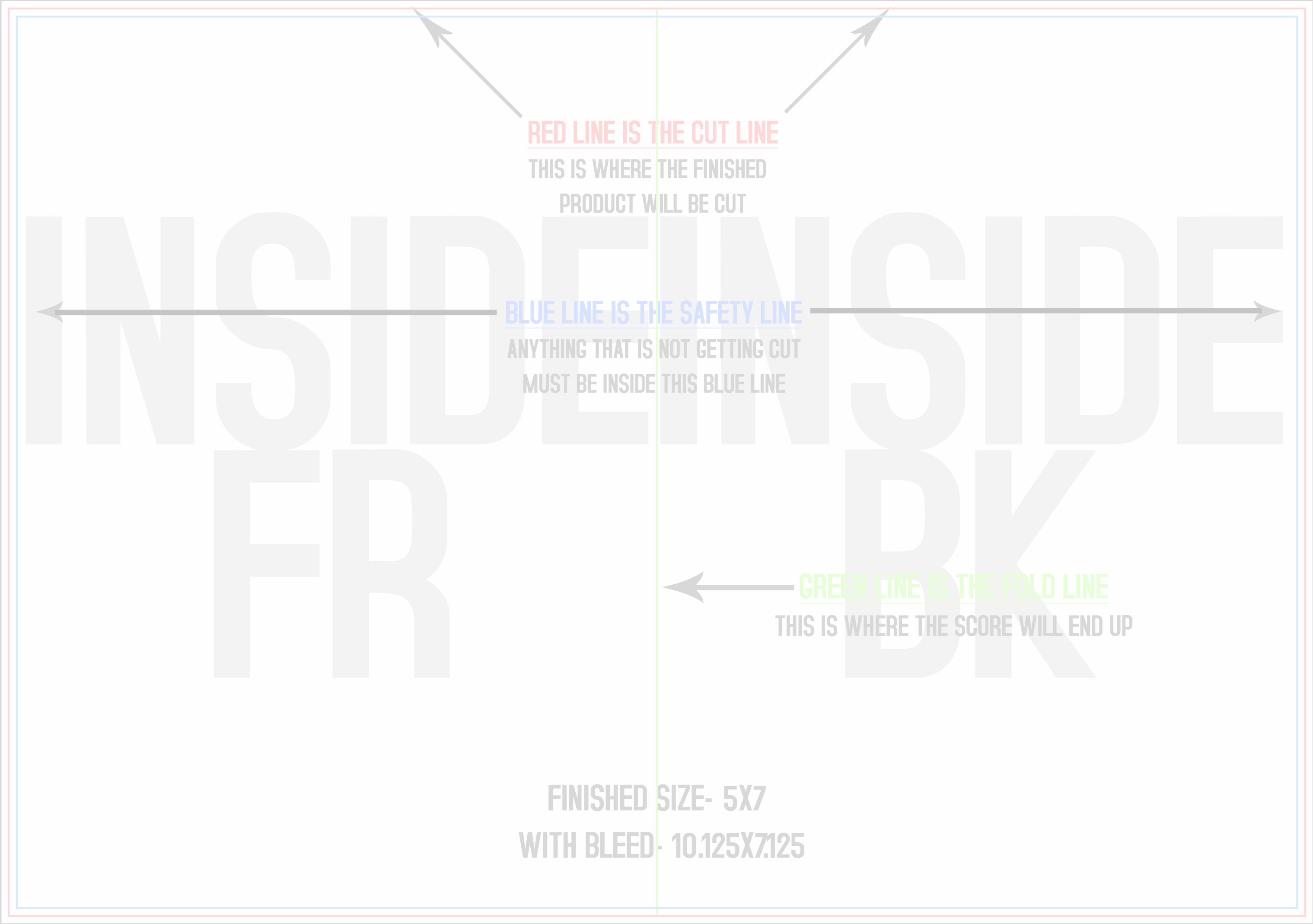 Greeting Cards 10" x 7" Greeting Cards Back/Inside (Horizontal) template