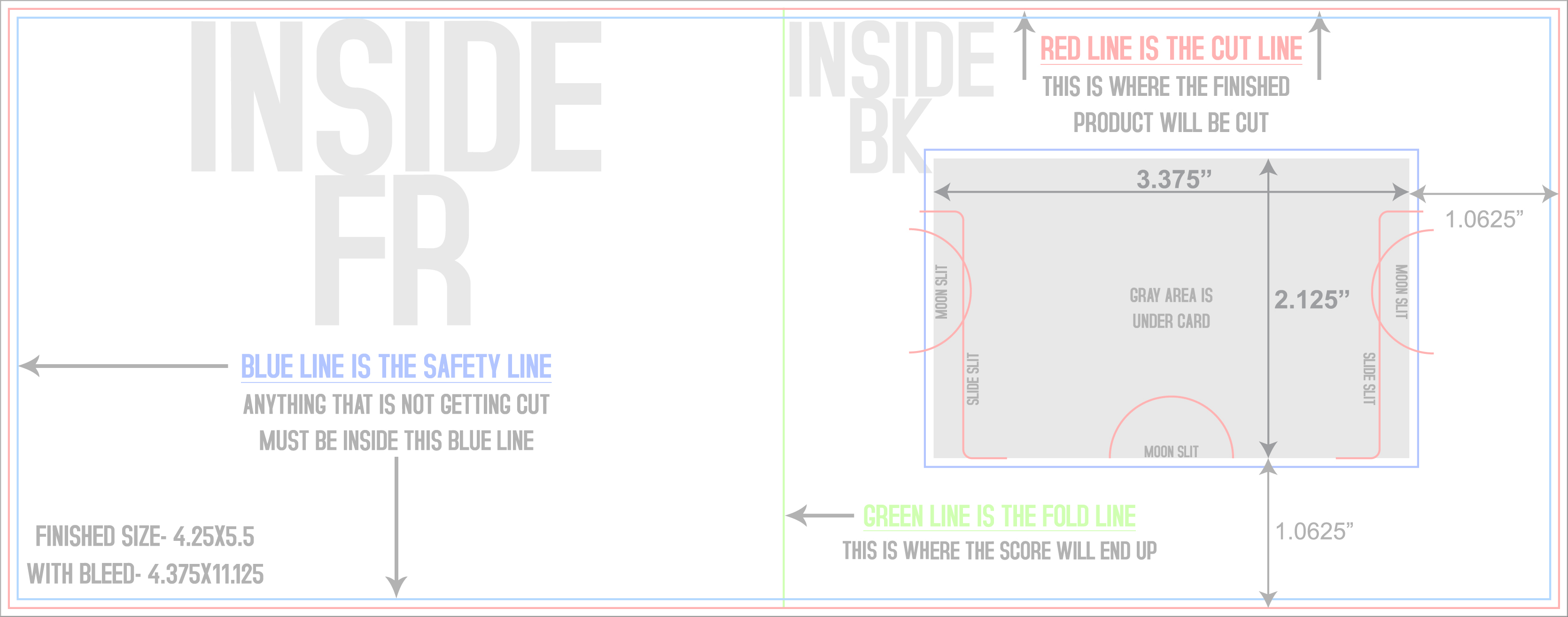 Greeting Cards 4.25" x 11" Gift Card Holders Front/Outside (Vertical) template