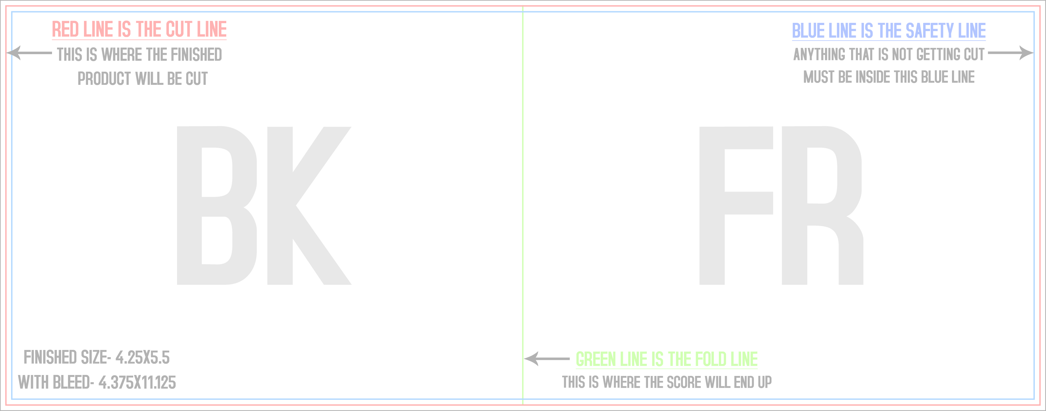 Greeting Cards 4.25" x 11" Greeting Cards Front/Outside (Horizontal) template