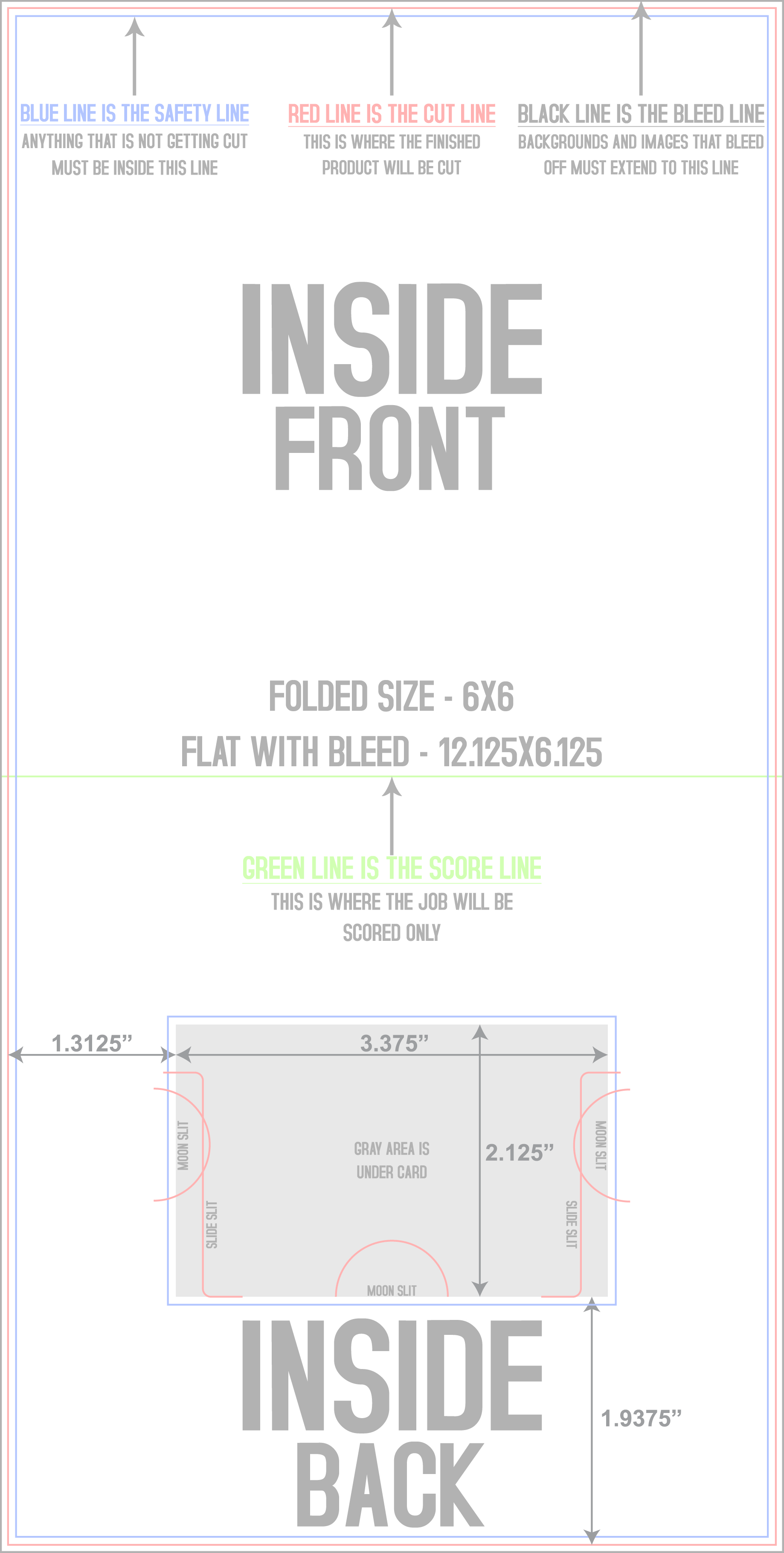 Greeting Cards 6" x 12" Gift Card Holders Front/Inside (Vertical) template