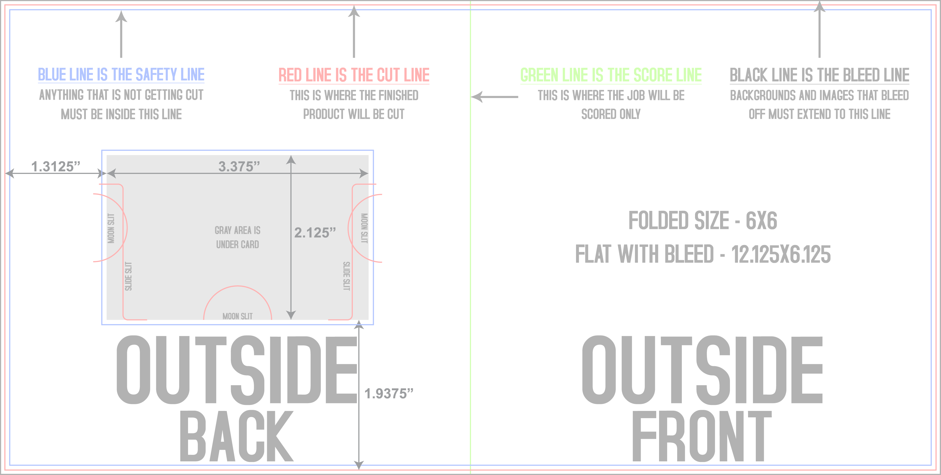 Greeting Cards 6" x 12" Gift Card Holders Front/Outside (Horizontal) template