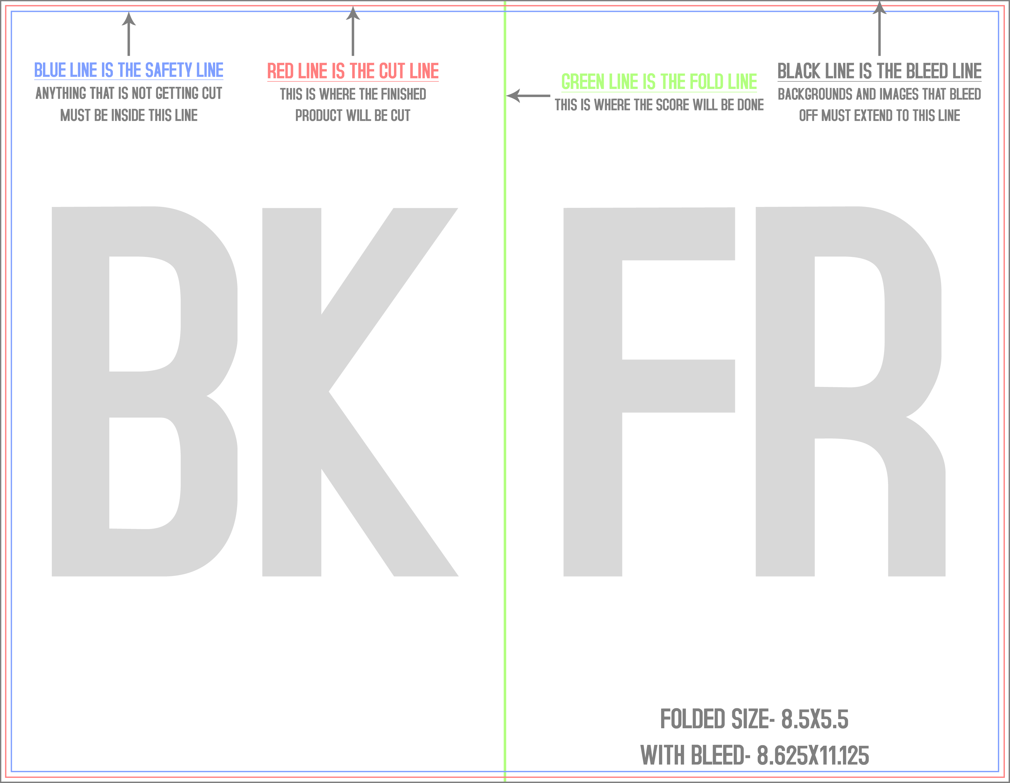 Greeting Cards 8.5" x 11" Greeting Cards Front/Outside (Horizontal) template
