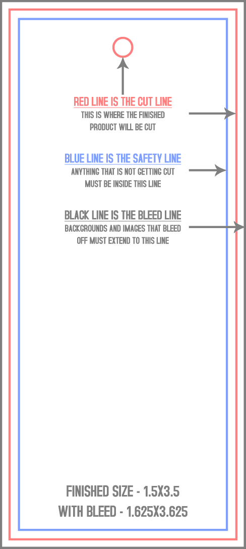 Hang Tags 1.5" x 3.5" 4/4 (Vertical) template