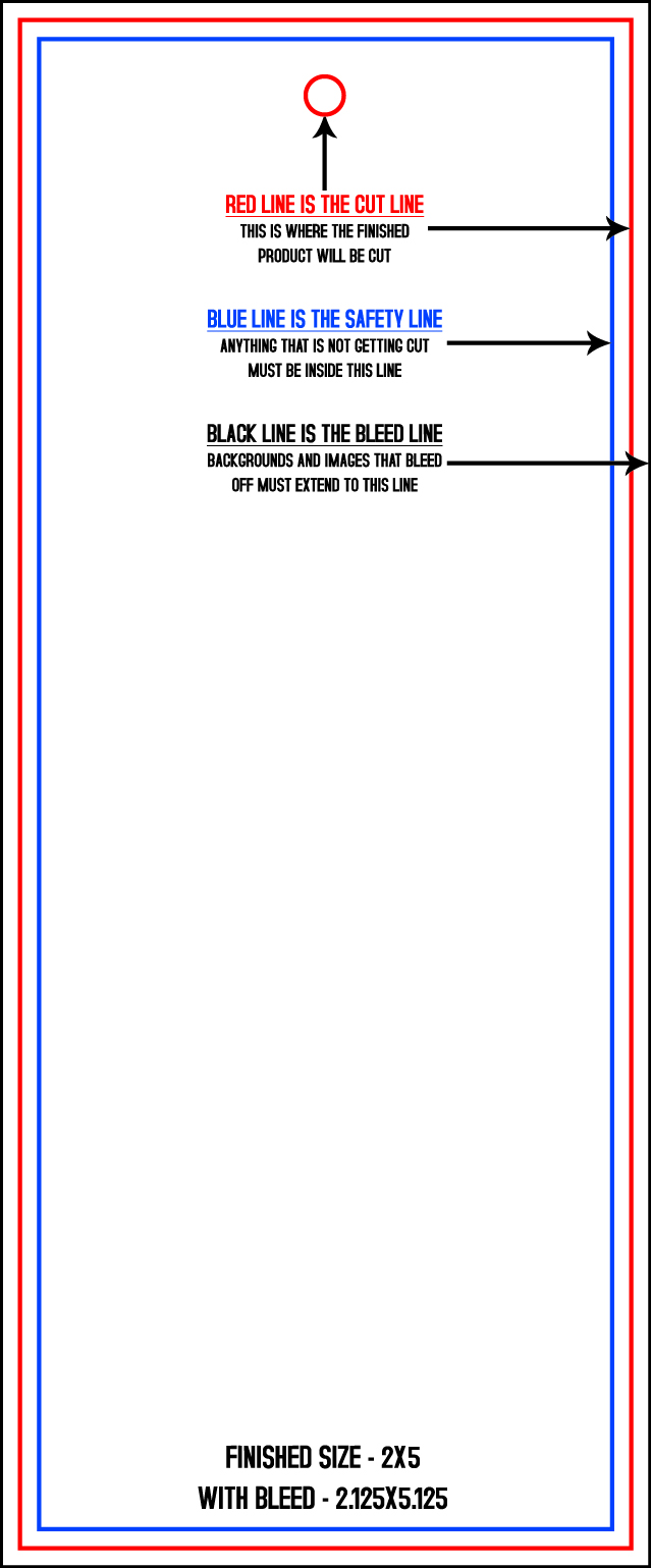 Hang Tags 2" x 5" Vertical template