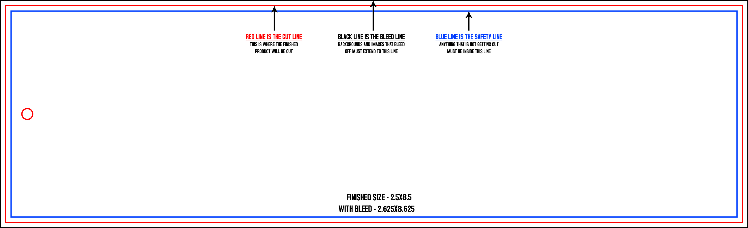 Hang Tags 2.5" x 8.5" Front (Horizontal) template