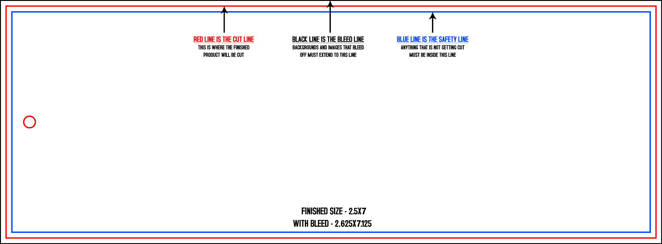 Hang Tags 2.5" x 7" Front (Horizontal) template