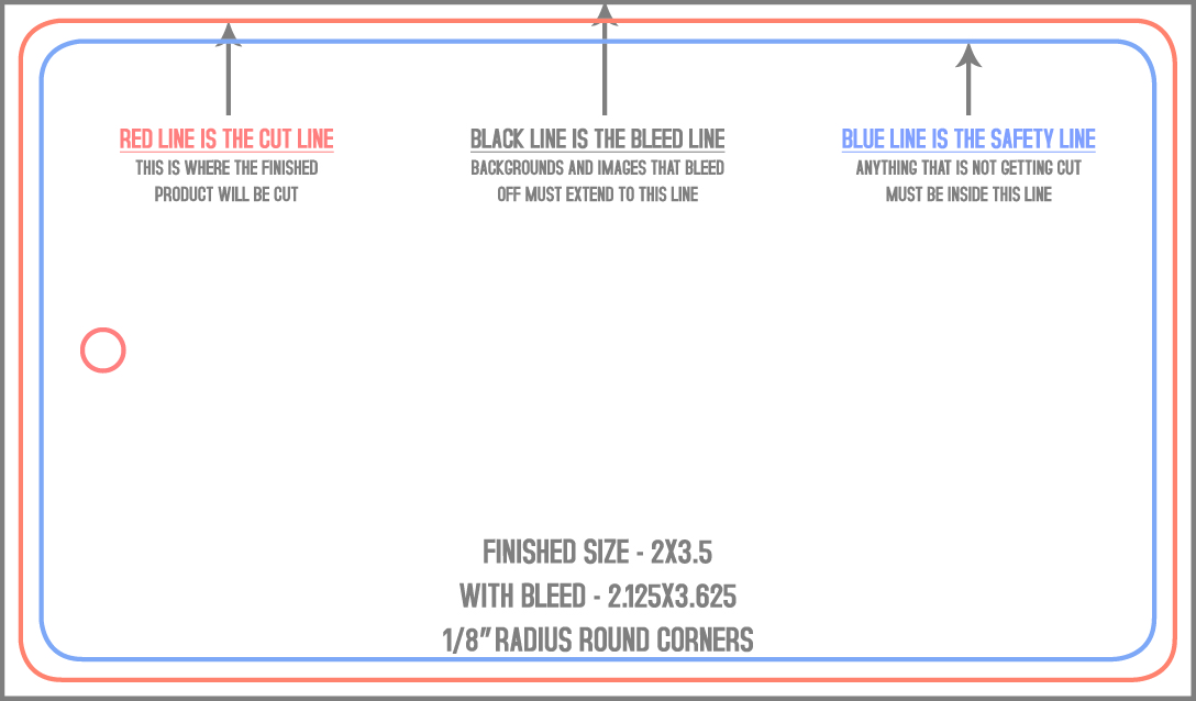 Hang Tags 2" x 3.5" 1/8" - 4 Rounded Corners - Front - Horizontal template
