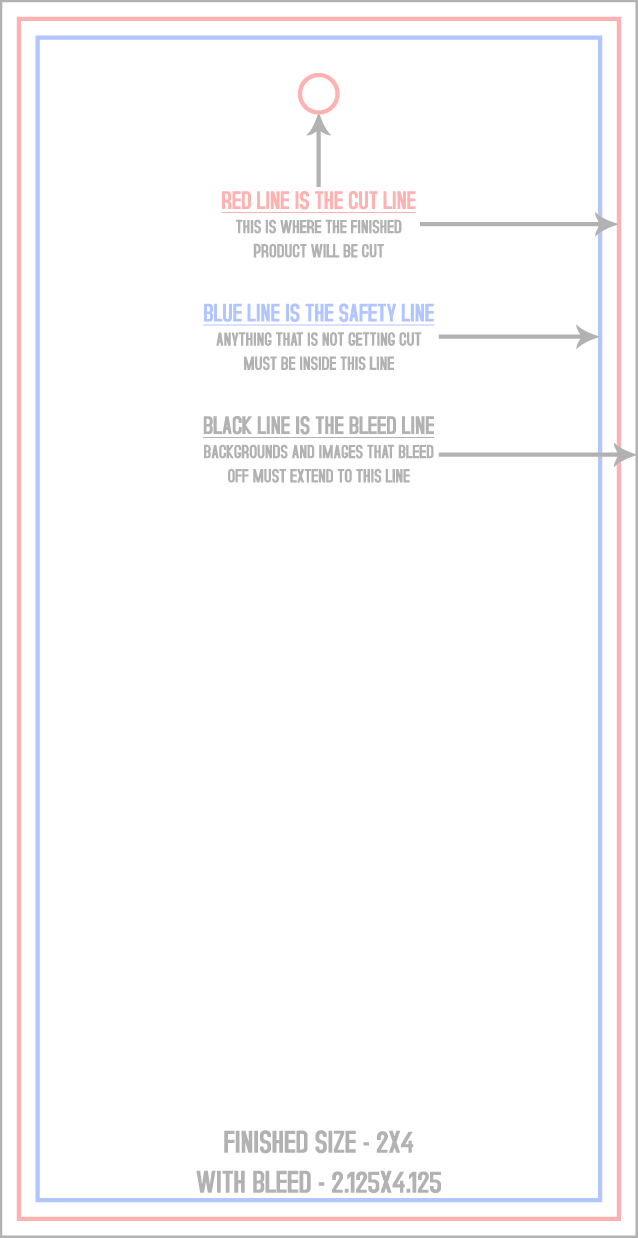 Hang Tags 2" x 4" 4/4 (Vertical) template