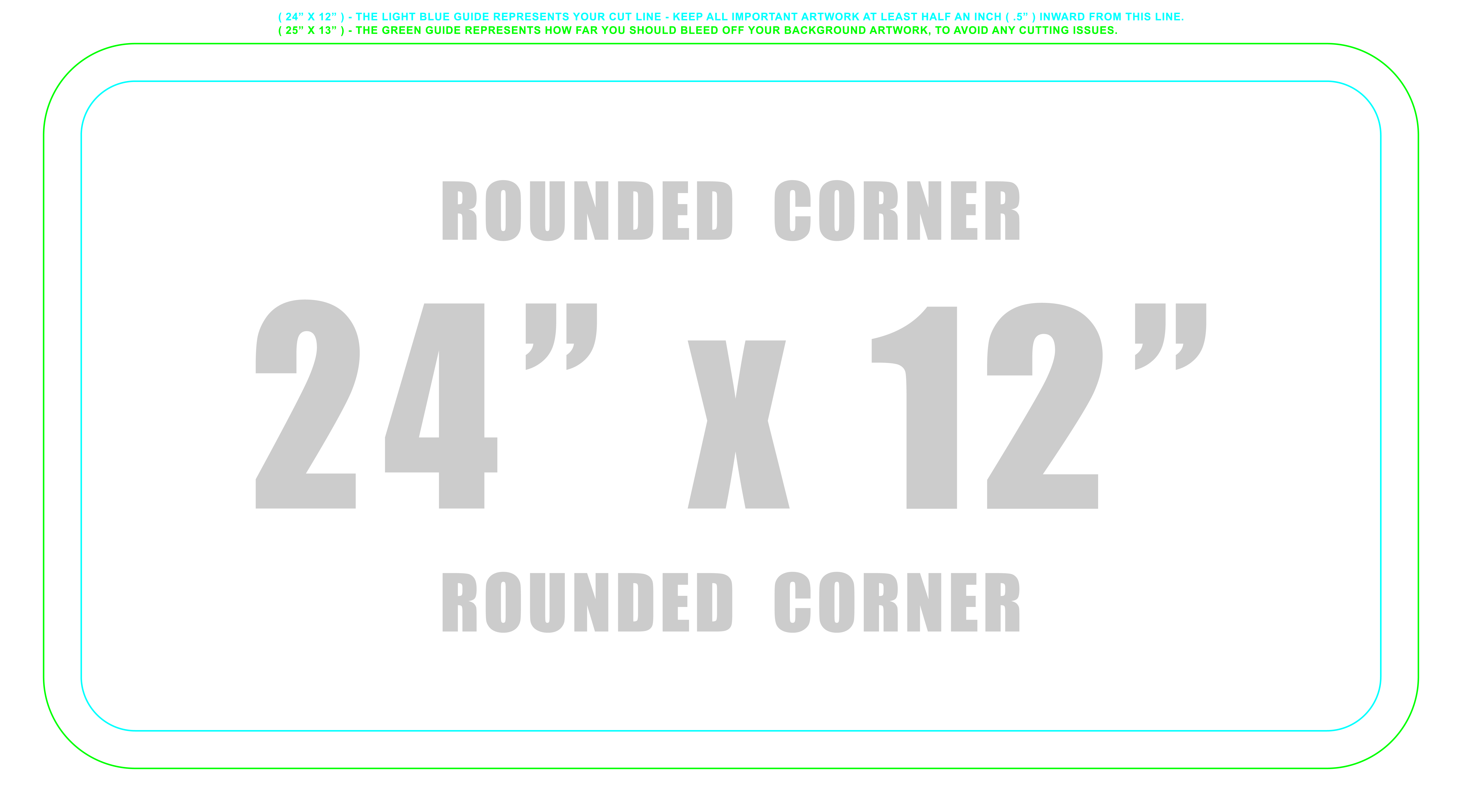 Magnets 24" x 12" Round Corner (Horizontal) template