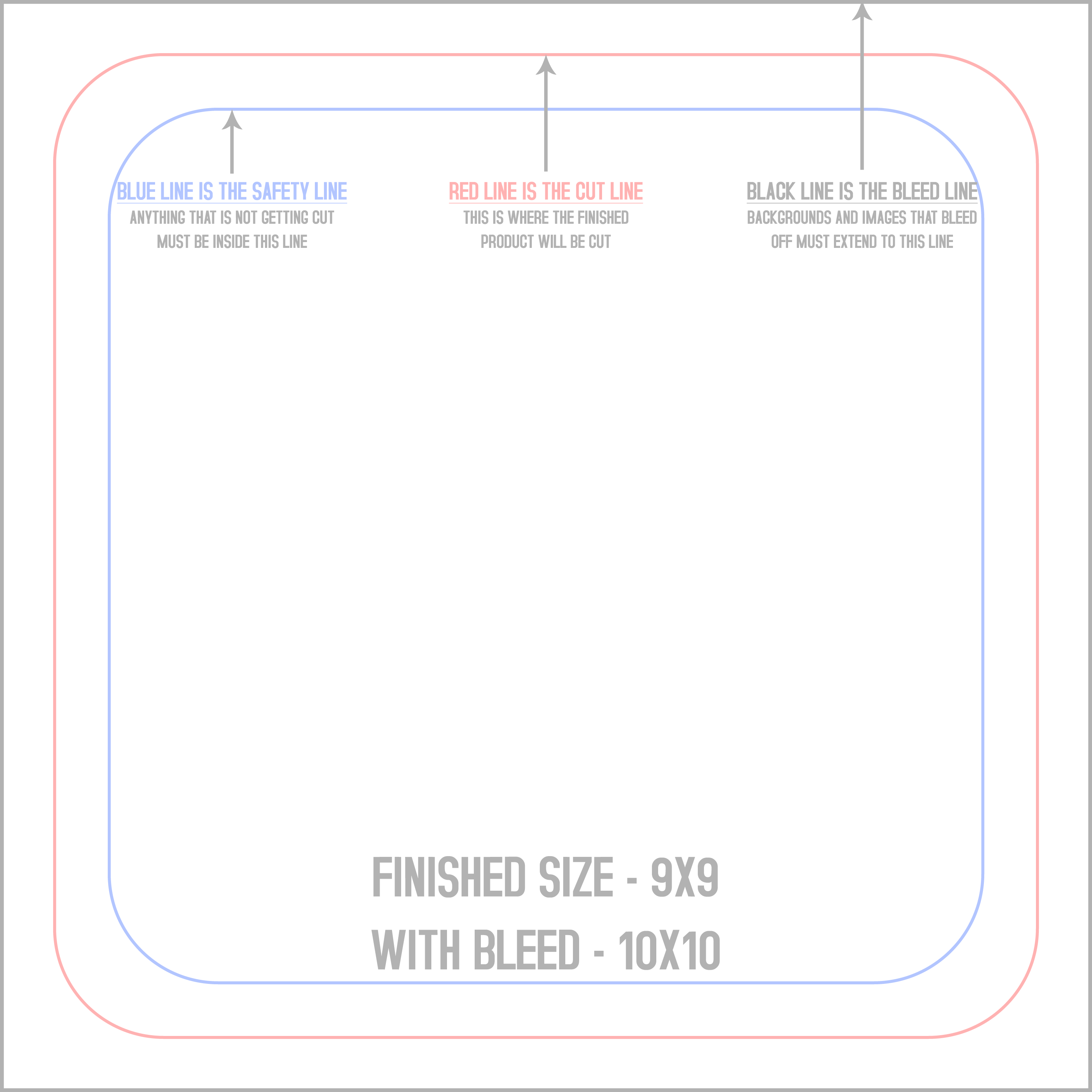 Magnets 9" x 9" Round Corner Square template