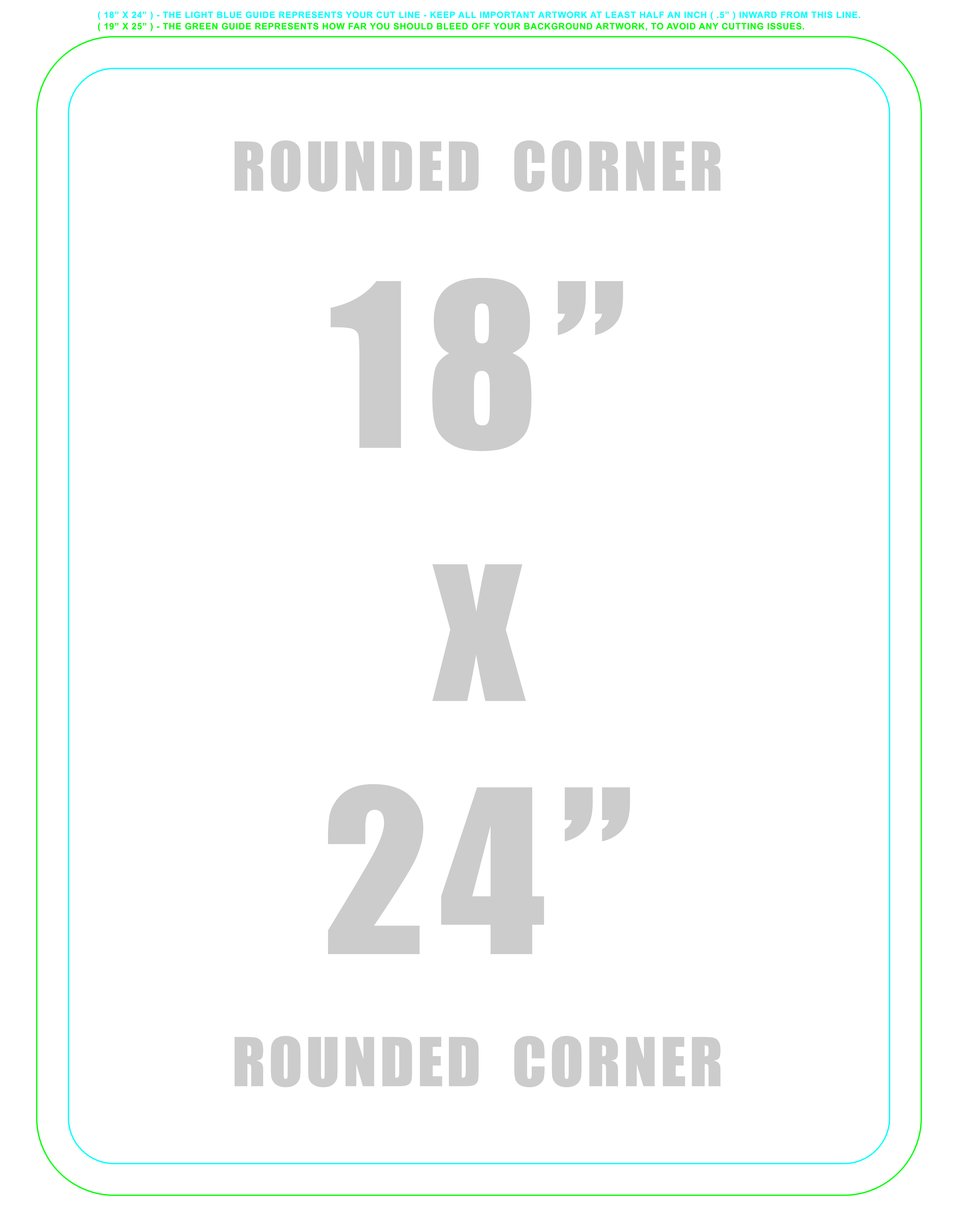 Magnets 24" x 18" Round Corner (Vertical) template