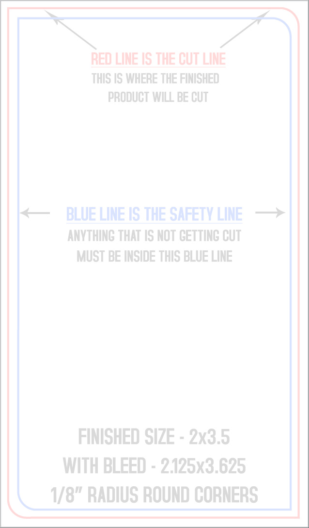 Magnets 2" x 3.5" 1/8" (2) Round Corners Front (Vertical) template